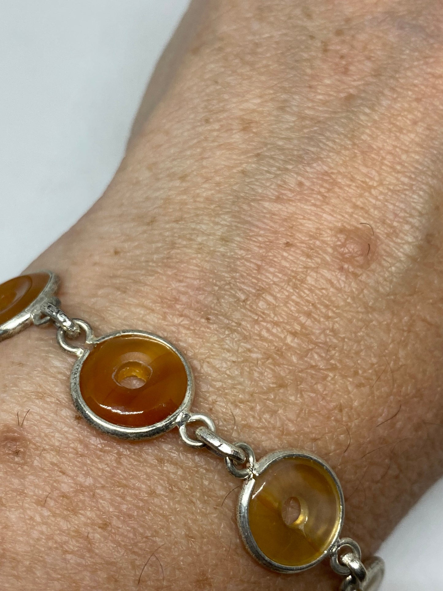 Vintage Carnelian Bracelet 925 Sterling Silver