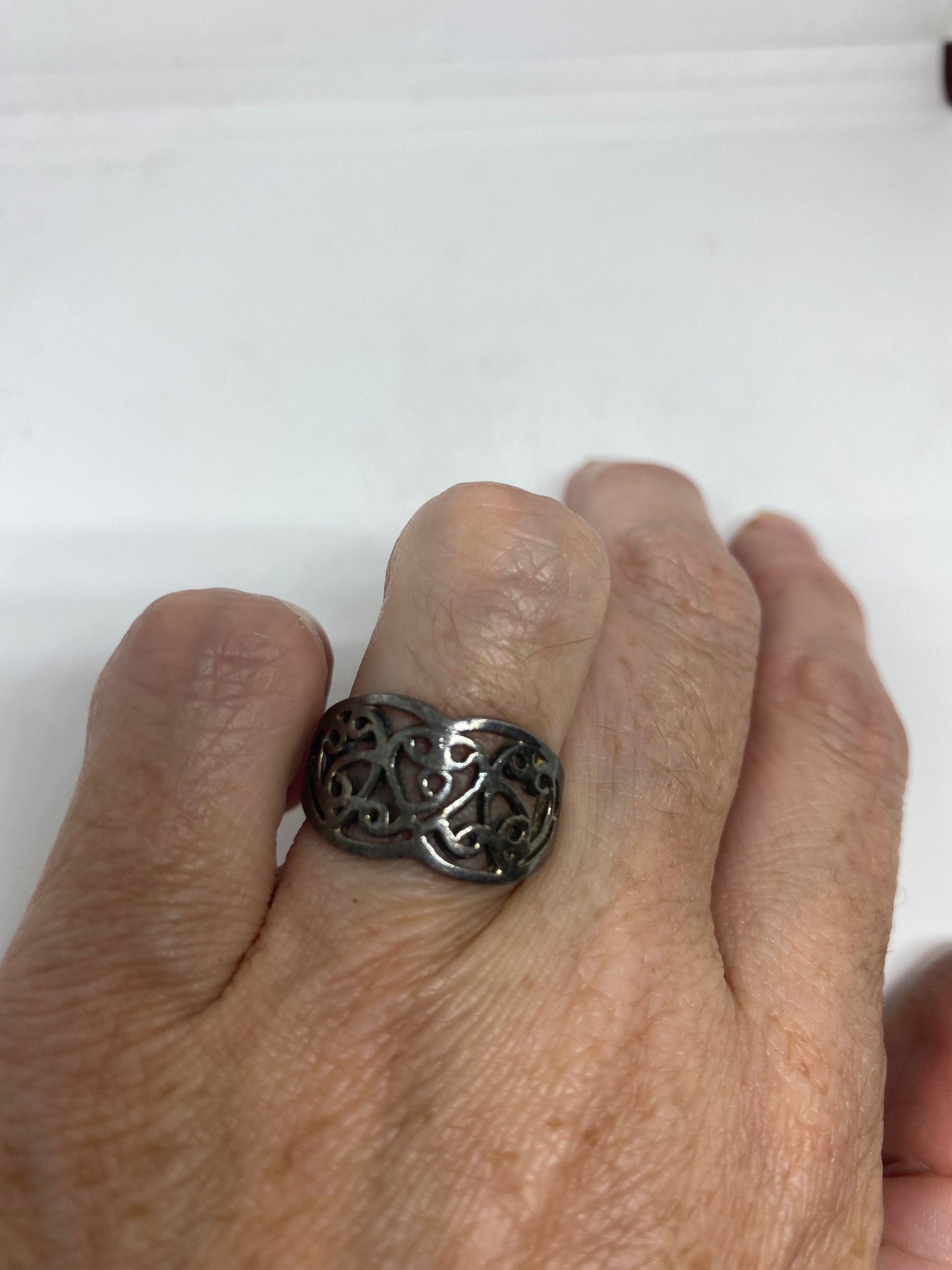 Vintage Wedding Band Ring 925 Sterling Silver