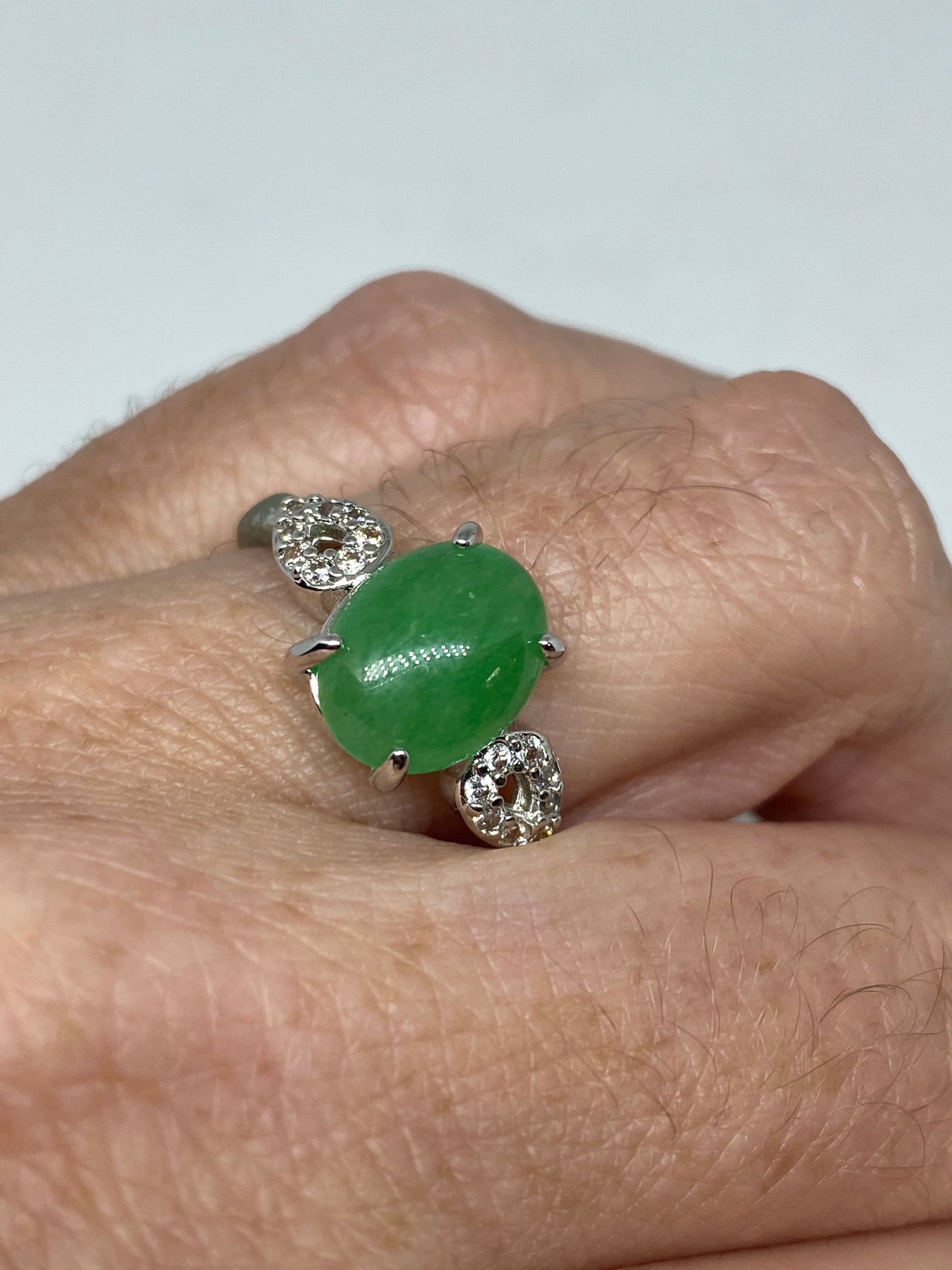 Vintage Lucky Green Nephrite Jade Ring