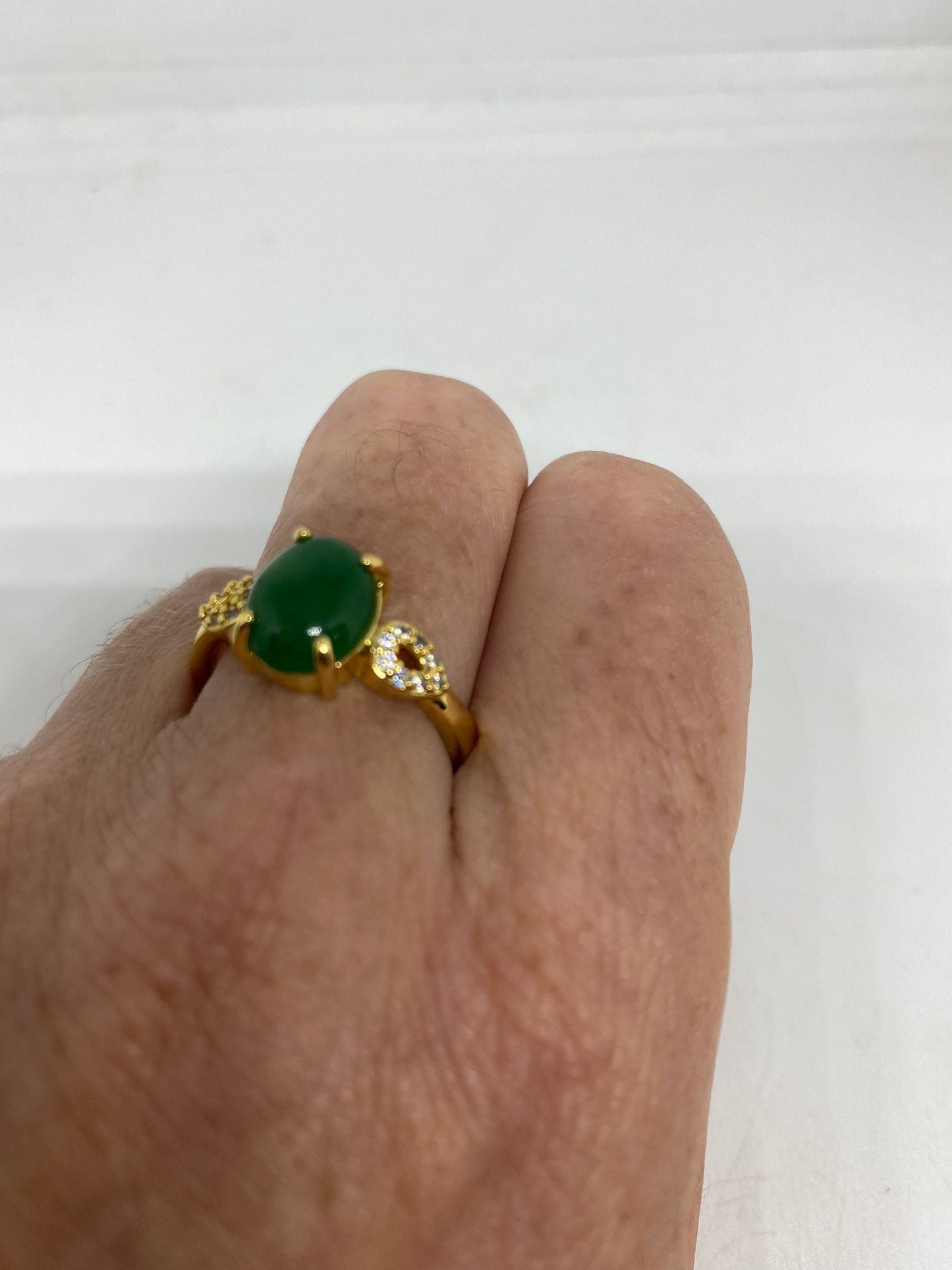 Vintage Lucky Green Nephrite Jade Ring