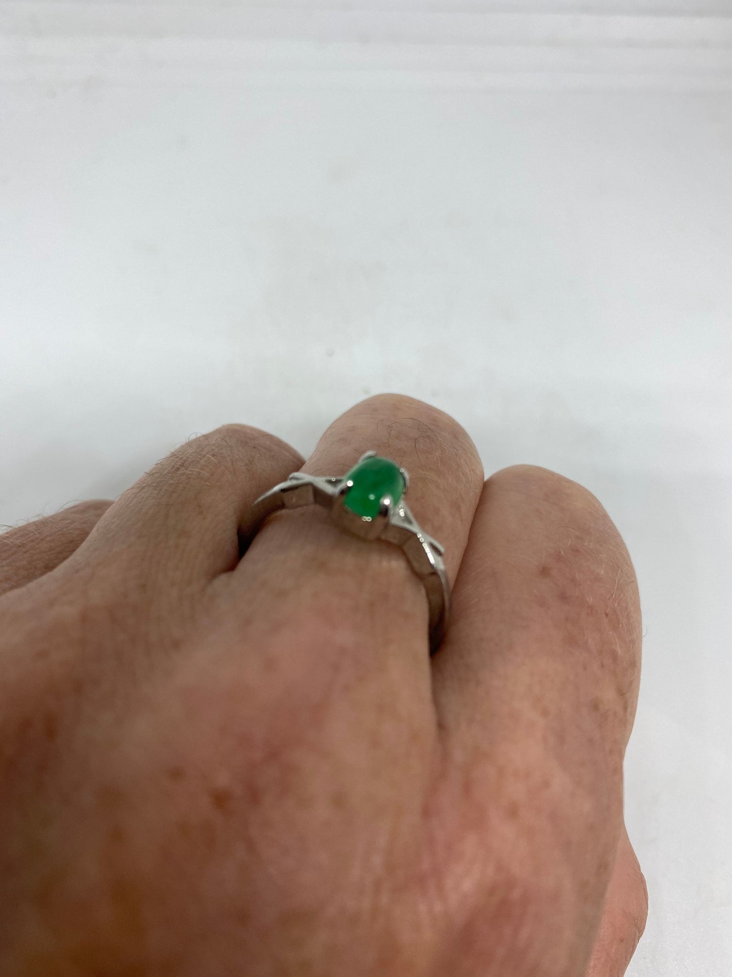 Vintage Lucky Green Nephrite Jade Ring