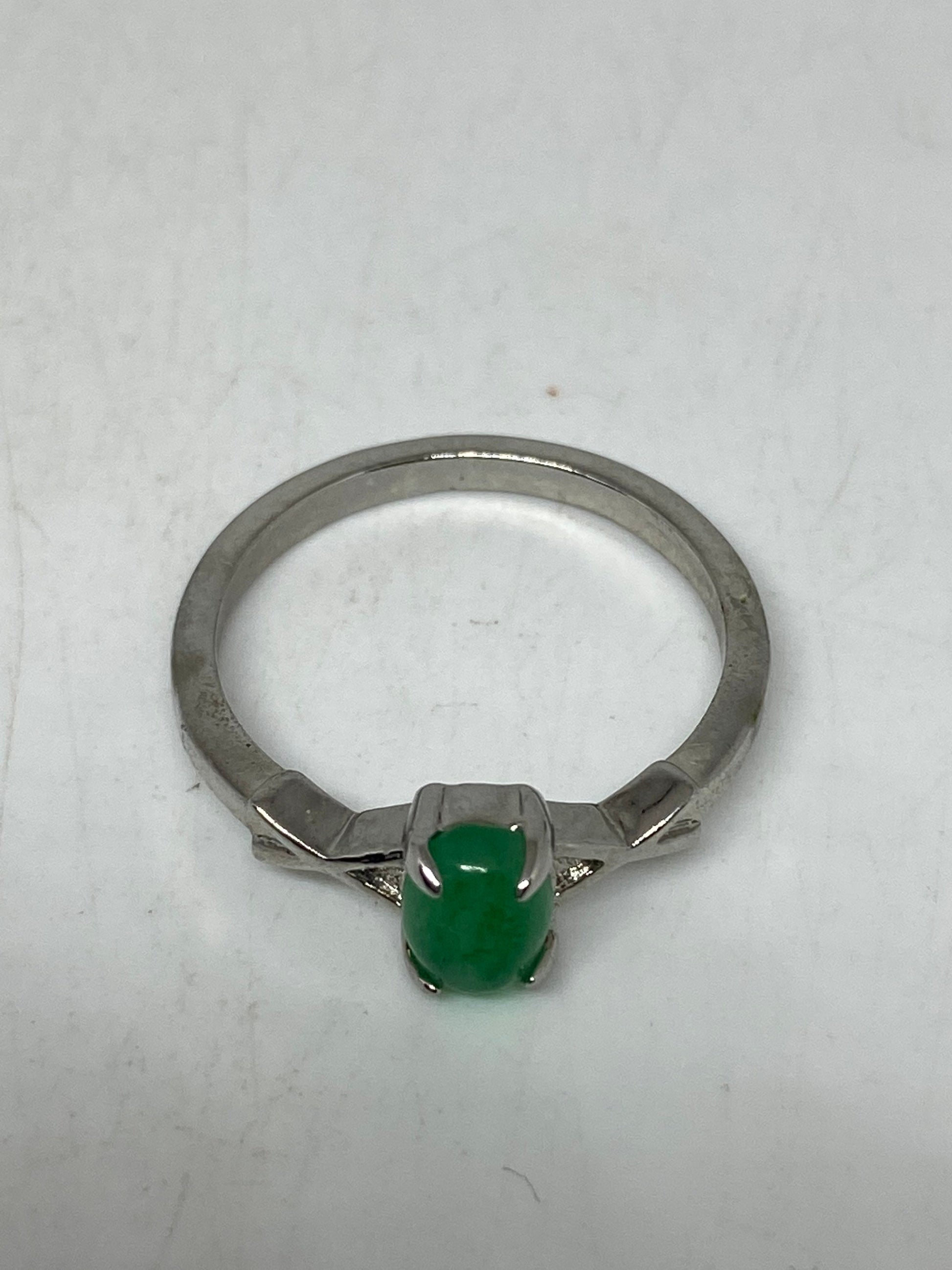 Vintage Lucky Green Nephrite Jade Ring