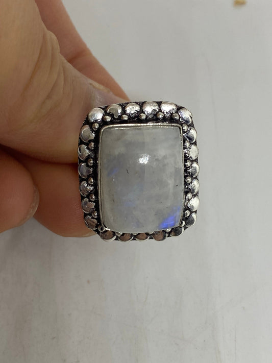 Vintage Genuine Rainbow Moonstone Ring