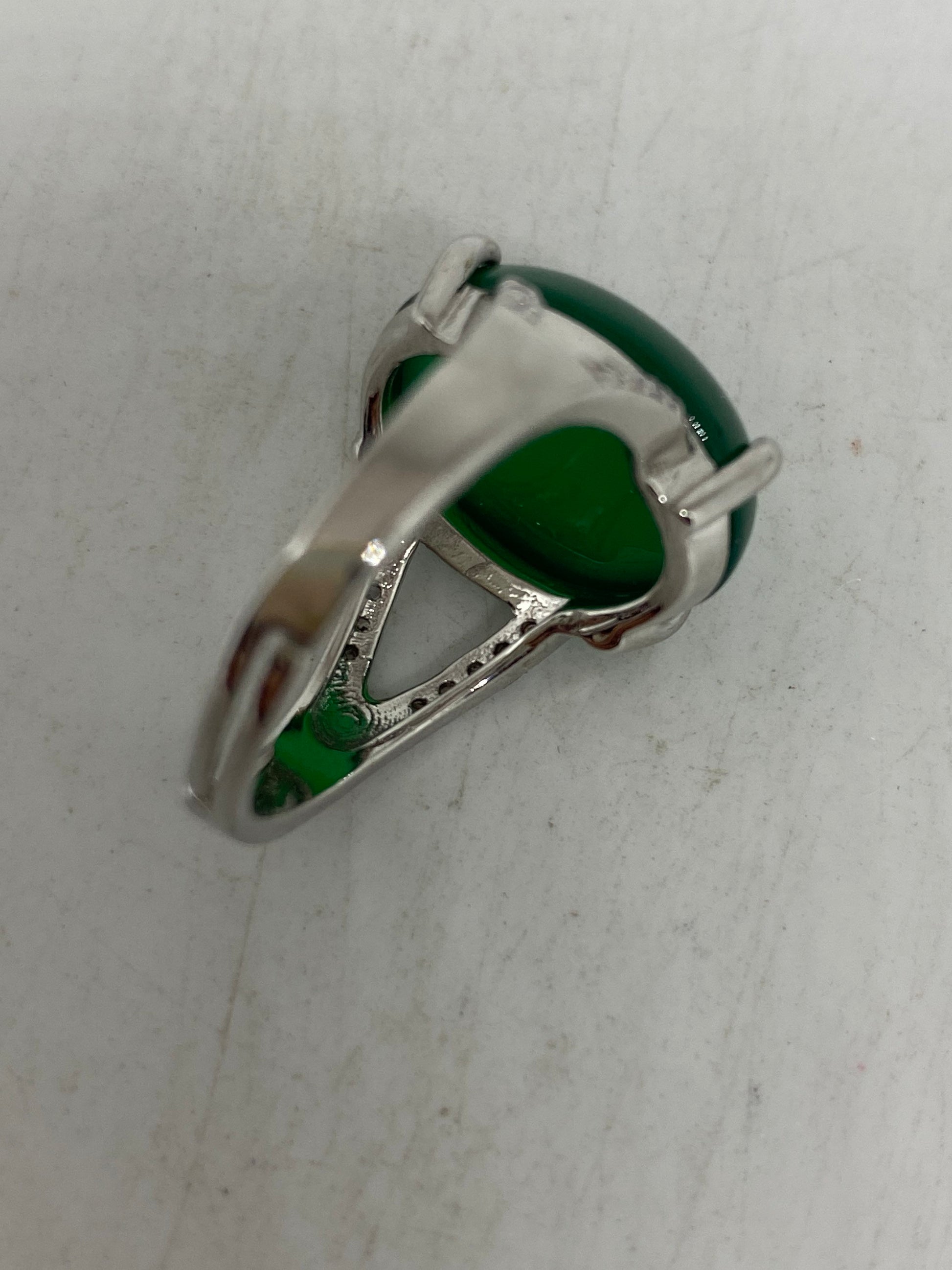 Vintage Lucky Green Nephrite Jade Ring