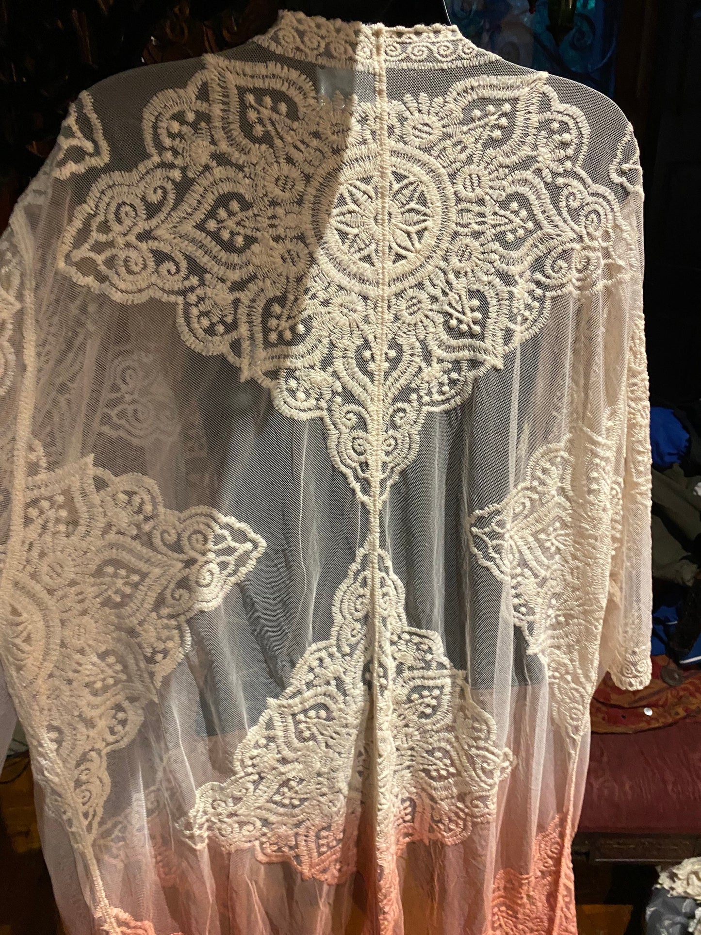 Vintage Style Pink Embroidered kimono jacket