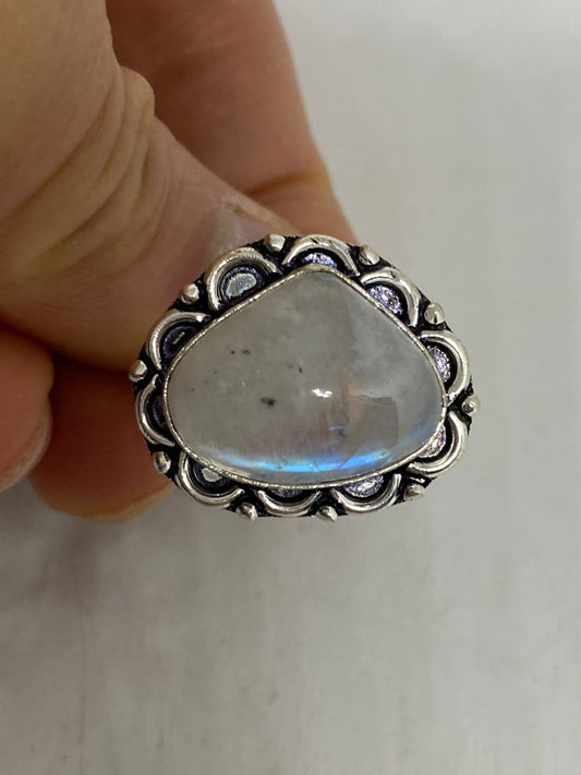 Vintage Genuine Rainbow Moonstone Ring