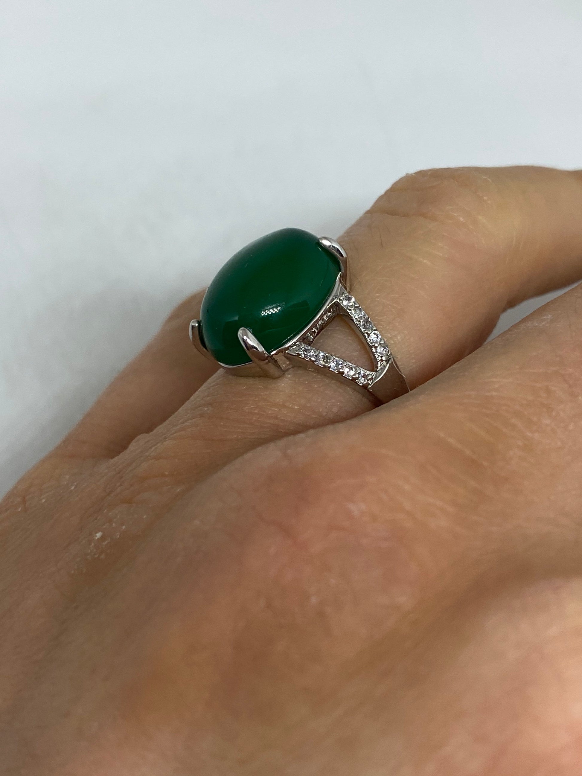 Vintage Lucky Green Nephrite Jade Ring