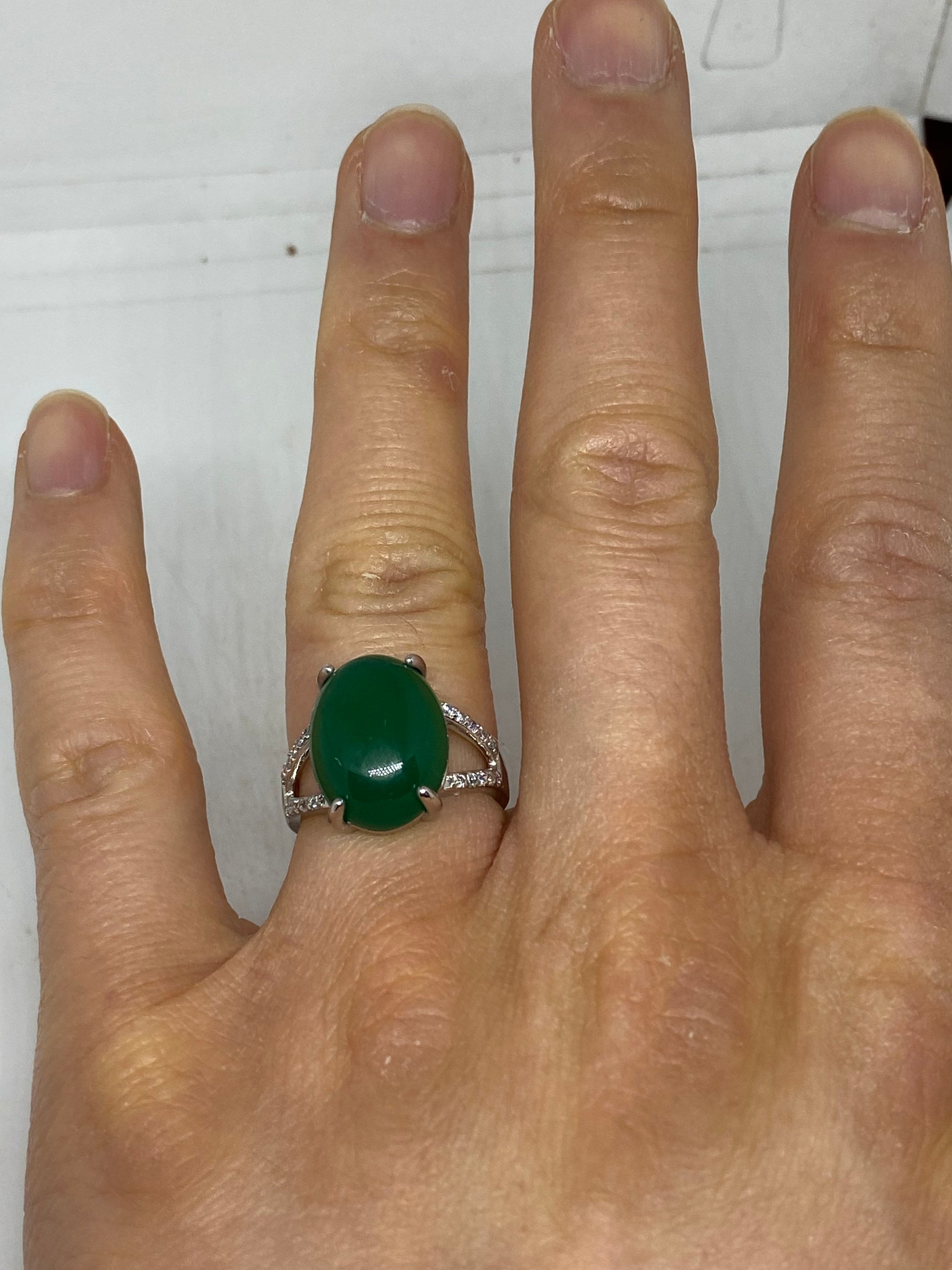 Vintage Lucky Green Nephrite Jade Ring