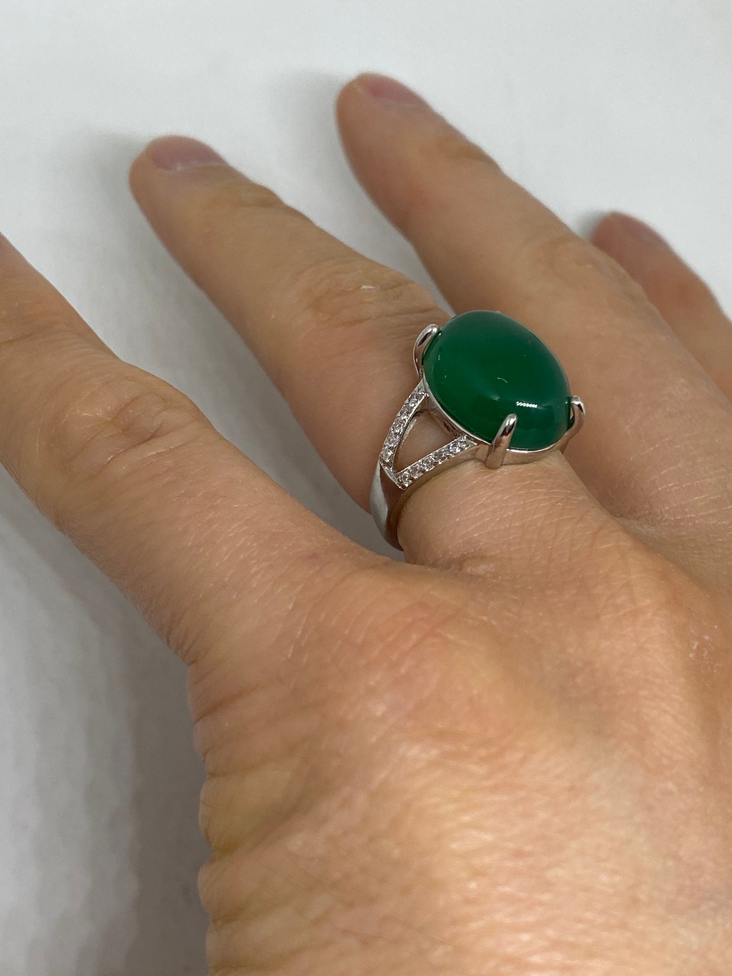 Vintage Lucky Green Nephrite Jade Ring