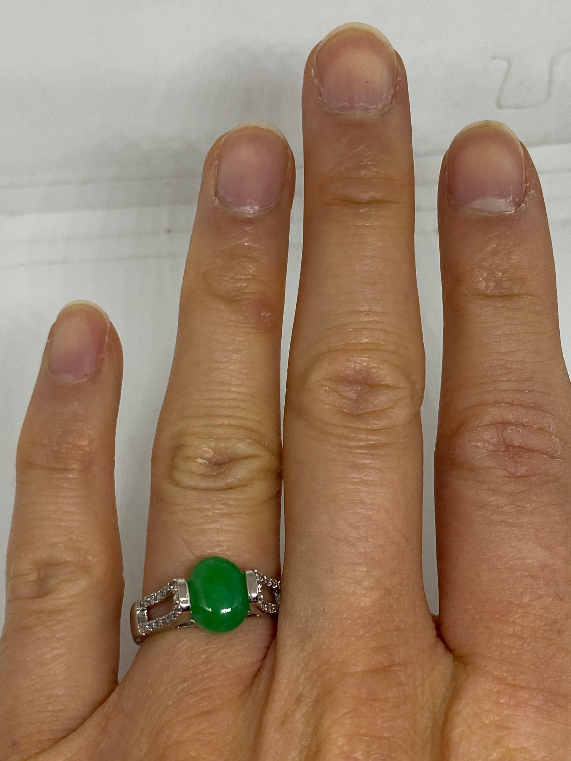 Vintage Lucky Green Nephrite Jade Ring