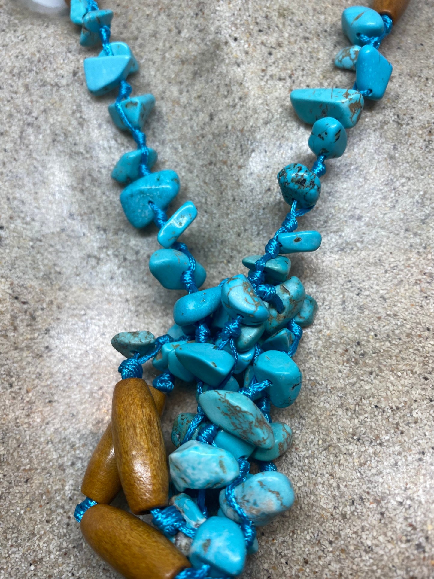 Hand Knotted Vintage turquoise beaded Necklace