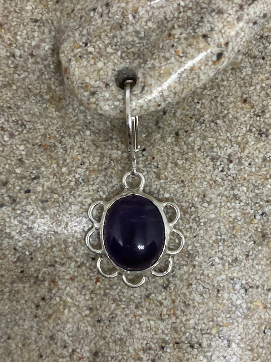 Vintage Black Earring Onyx 925 Sterling Silver Deco Dangle Chandelier