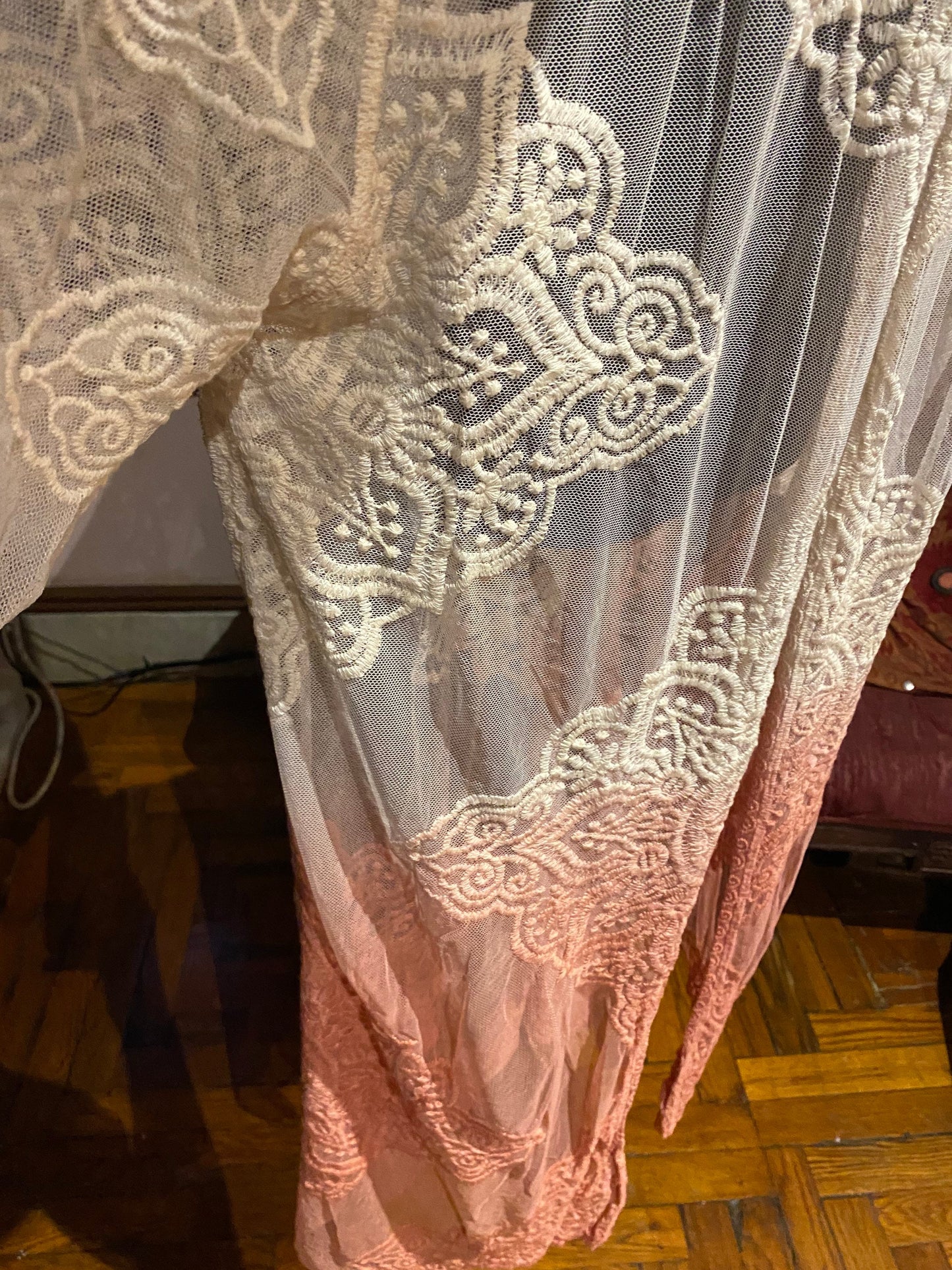 Vintage Style Pink Embroidered kimono jacket