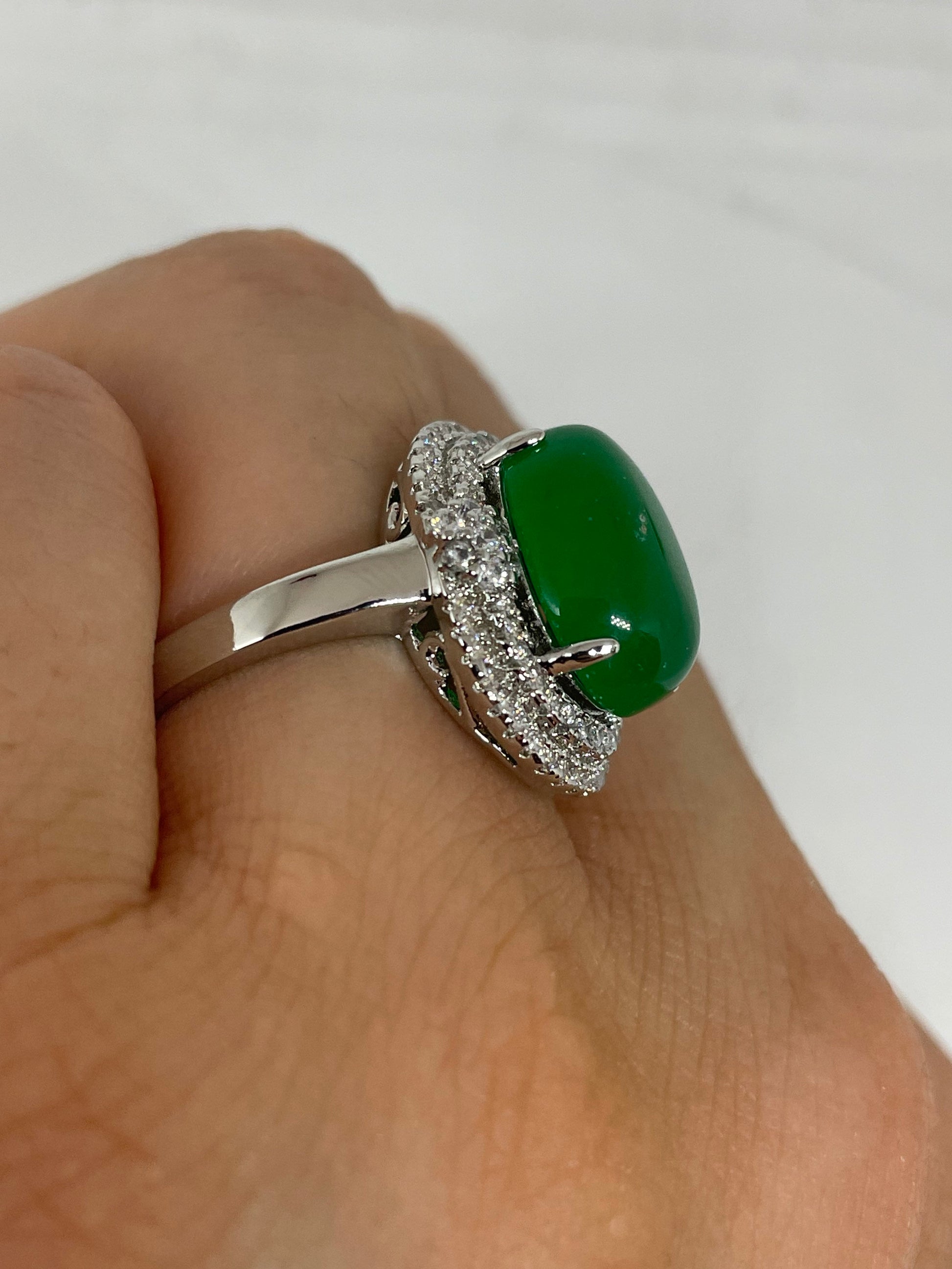 Vintage Lucky Green Nephrite Jade Ring