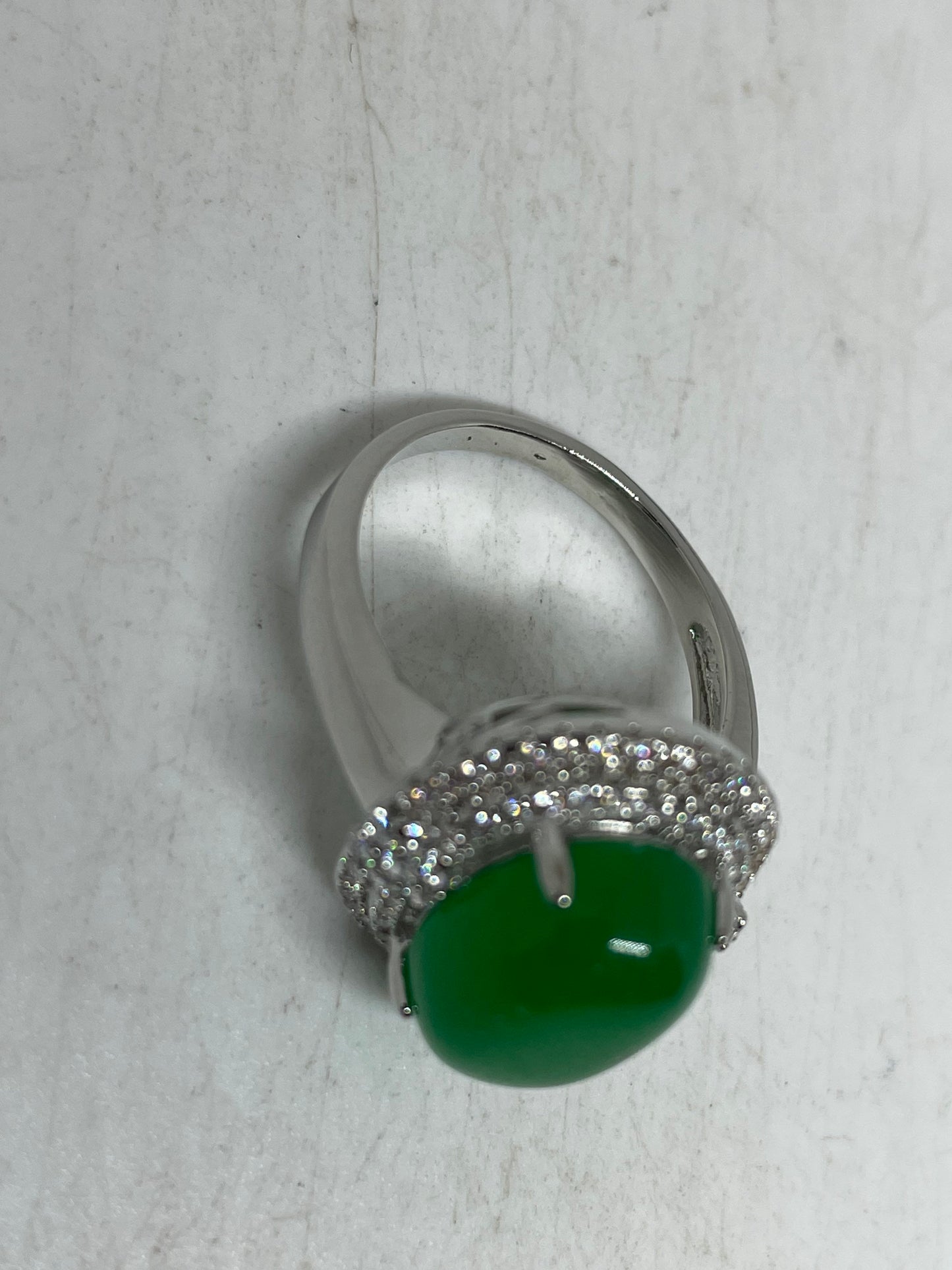 Vintage Lucky Green Nephrite Jade Ring