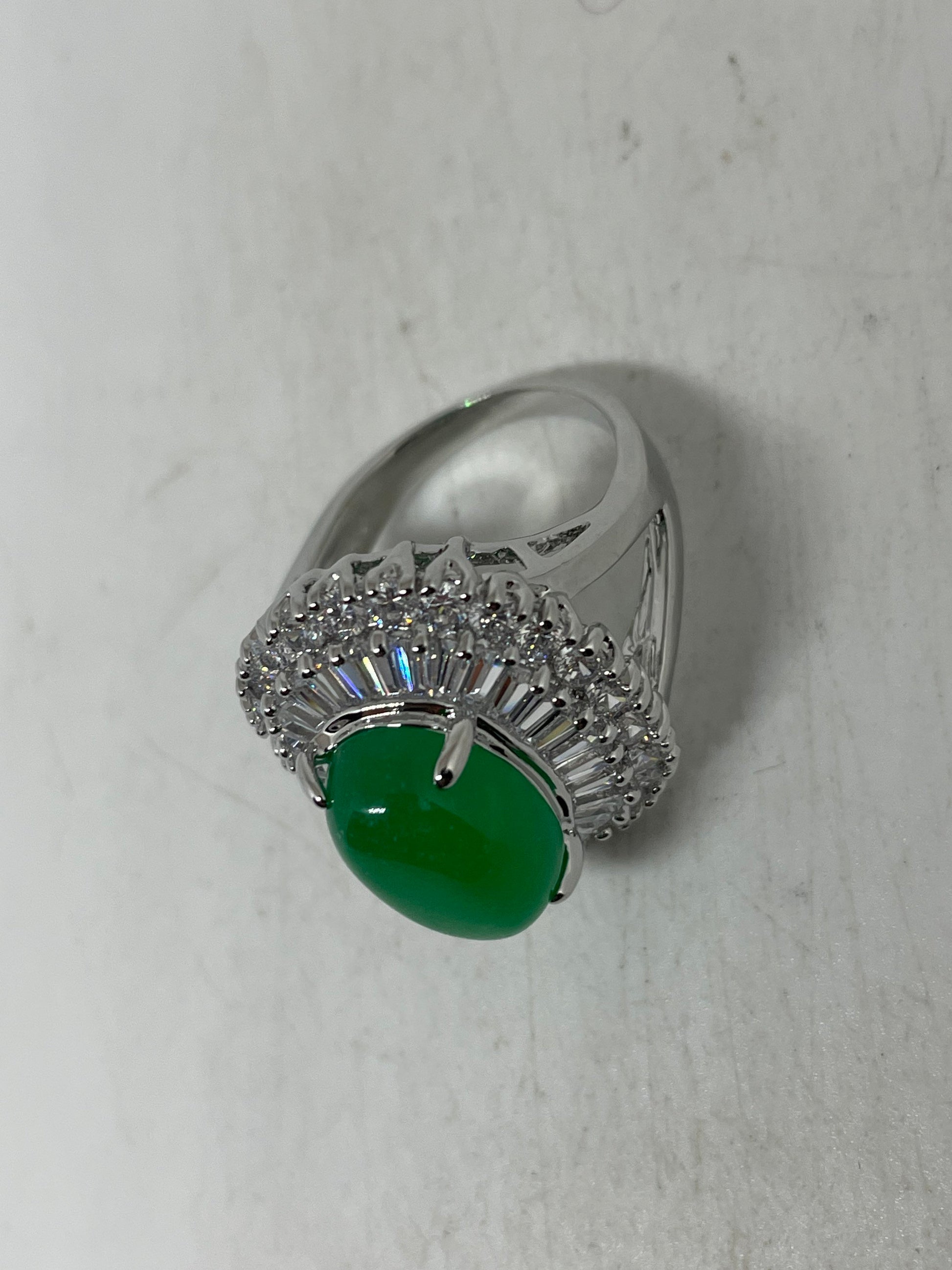 Vintage Lucky Green Nephrite Jade Ring