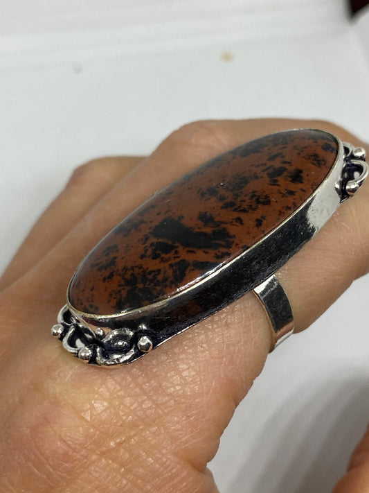 Vintage Genuine Red Jasper Statement Ring