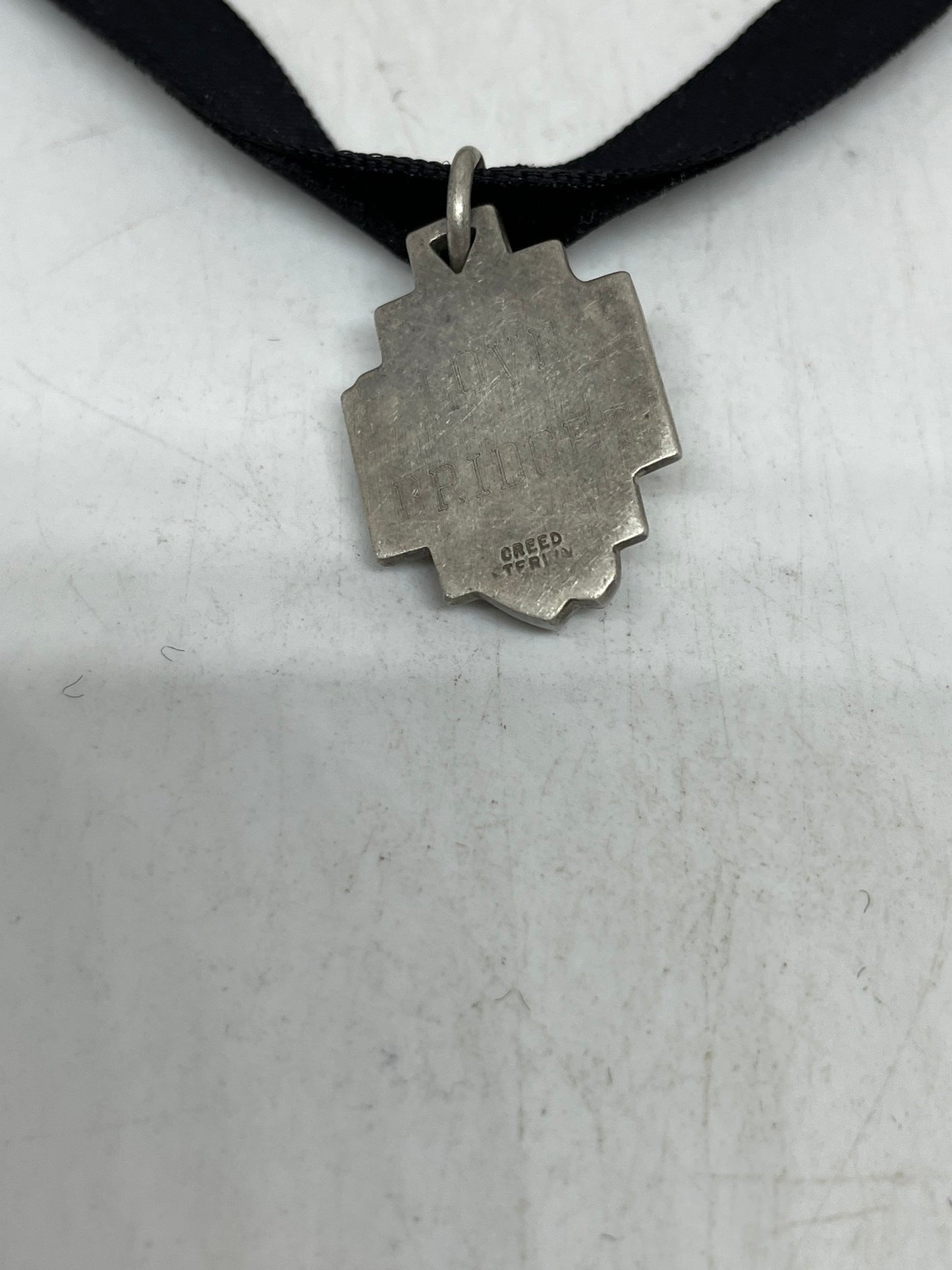 Vintage Jesus Amulet Choker 925 Sterling Silver Pendant Necklace
