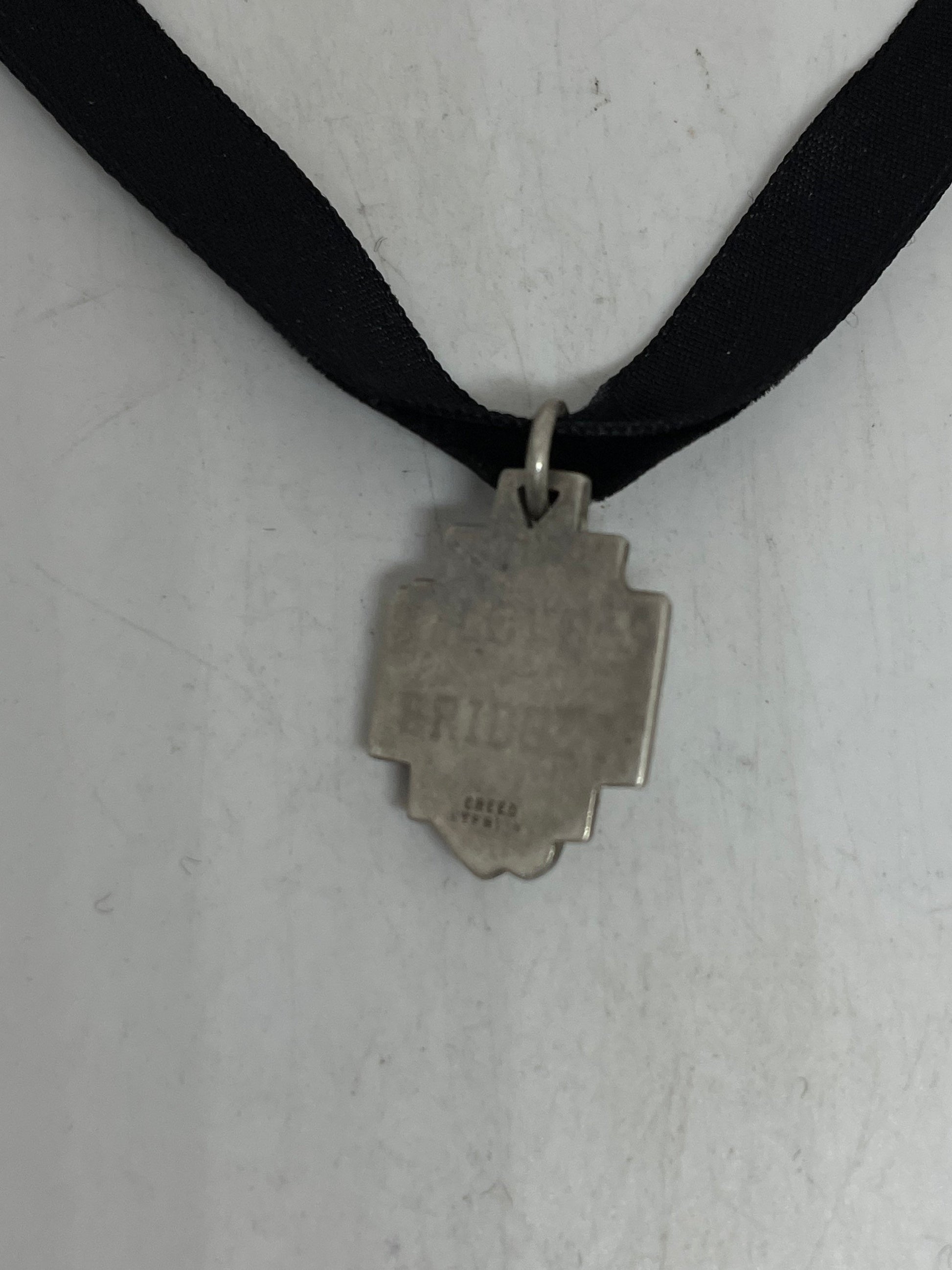Vintage Jesus Amulet Choker 925 Sterling Silver Pendant Necklace