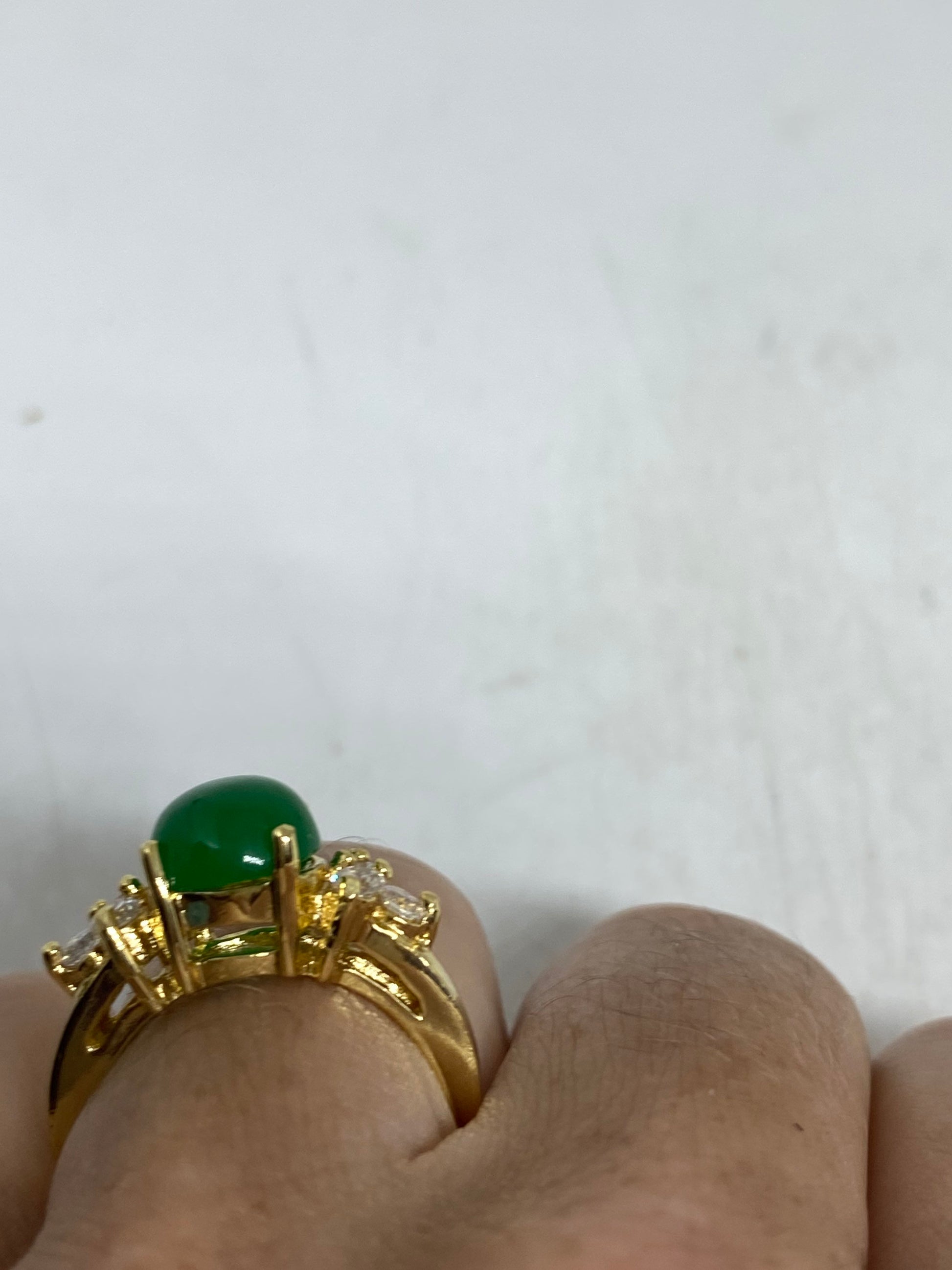 Vintage Lucky Green Nephrite Jade Ring