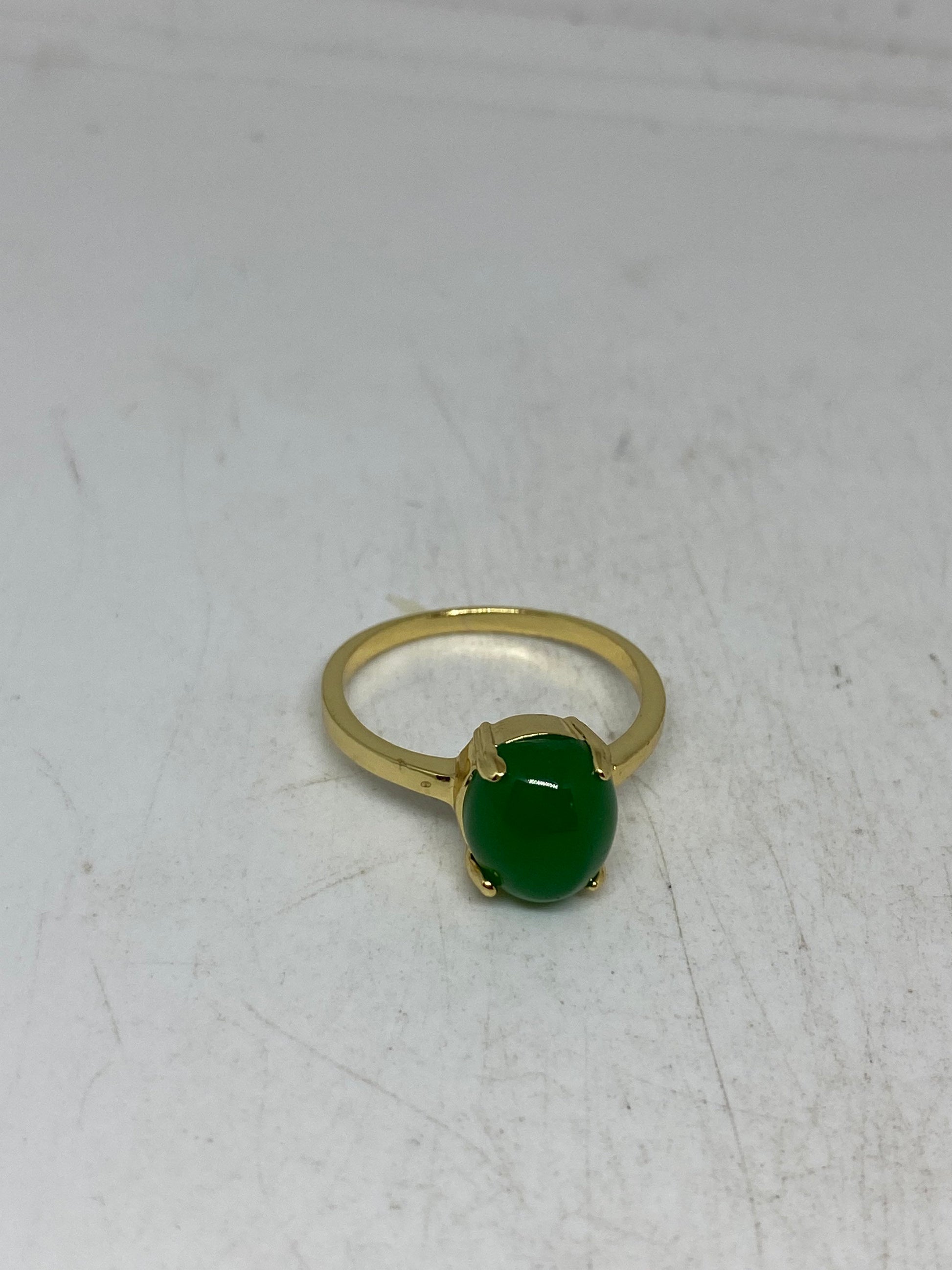 Vintage Lucky Green Nephrite Jade Ring