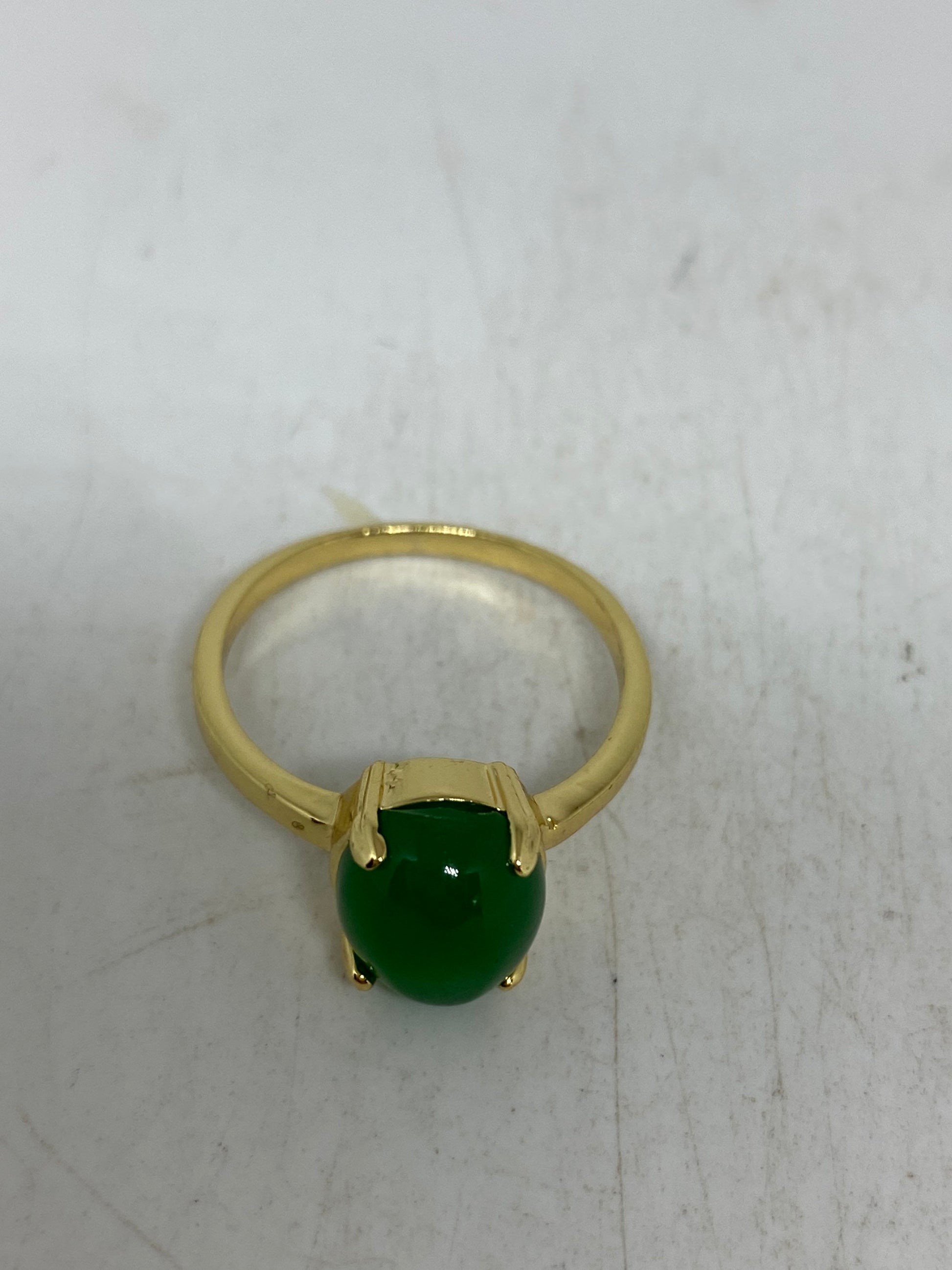 Vintage Lucky Green Nephrite Jade Ring