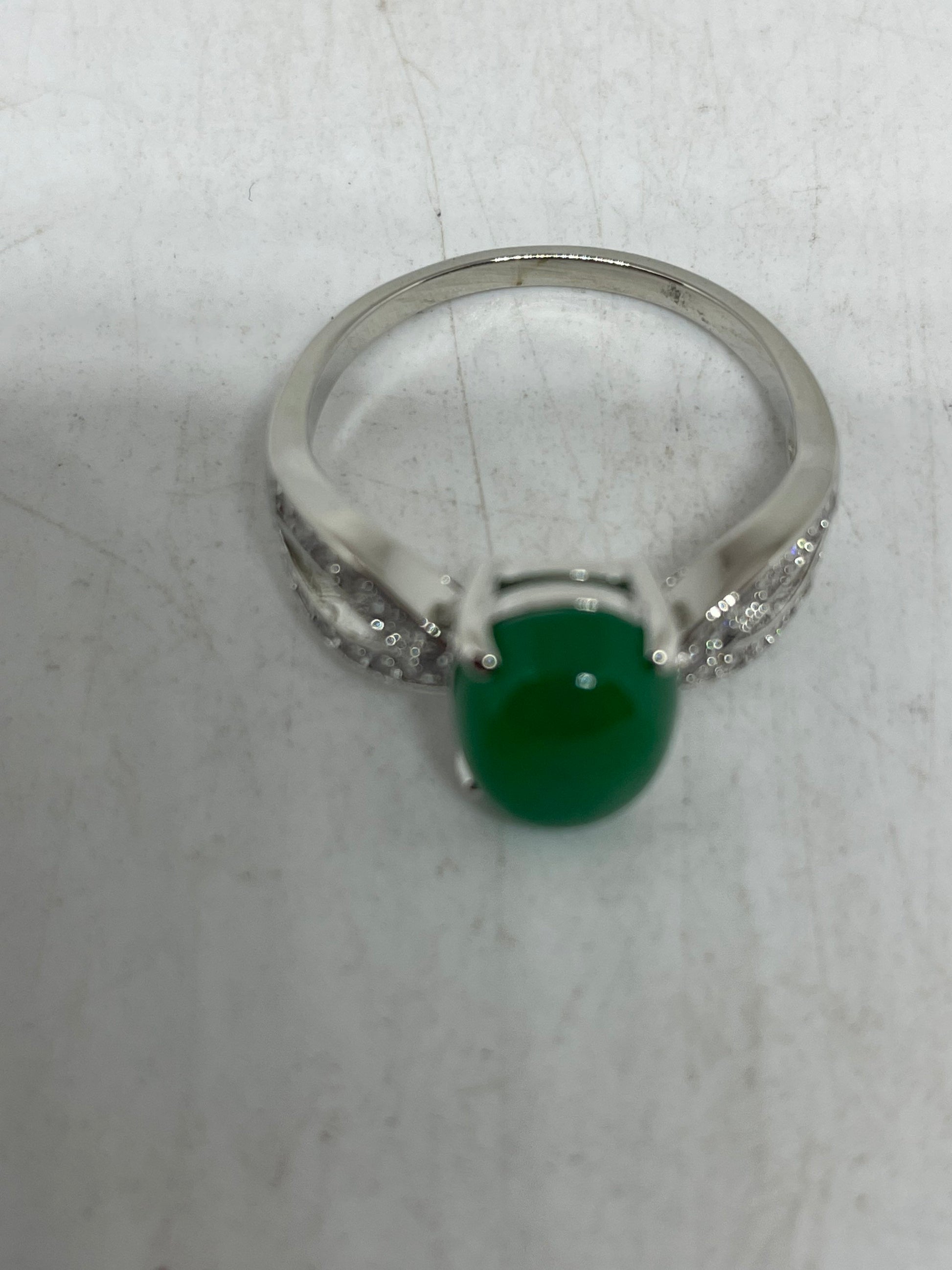 Vintage Lucky Green Nephrite Jade Ring