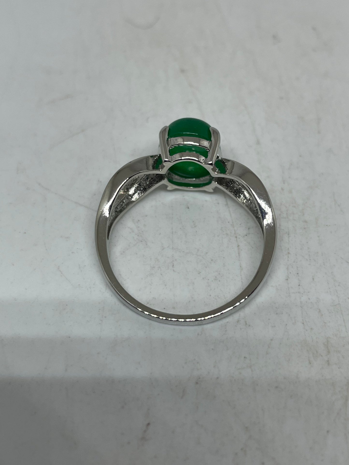 Vintage Lucky Green Nephrite Jade Ring