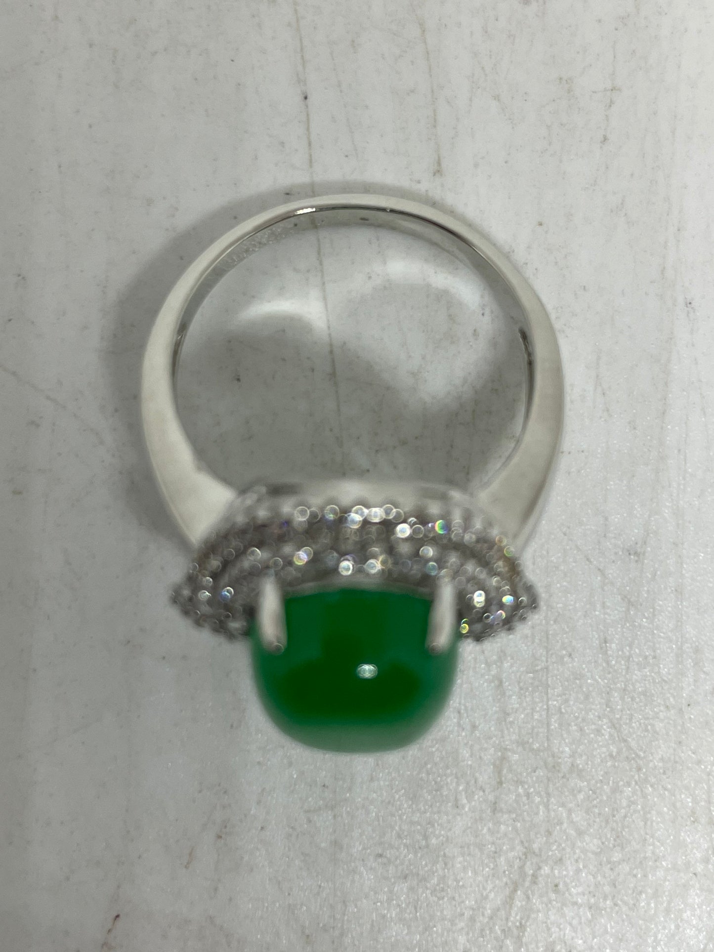 Vintage Lucky Green Nephrite Jade Ring