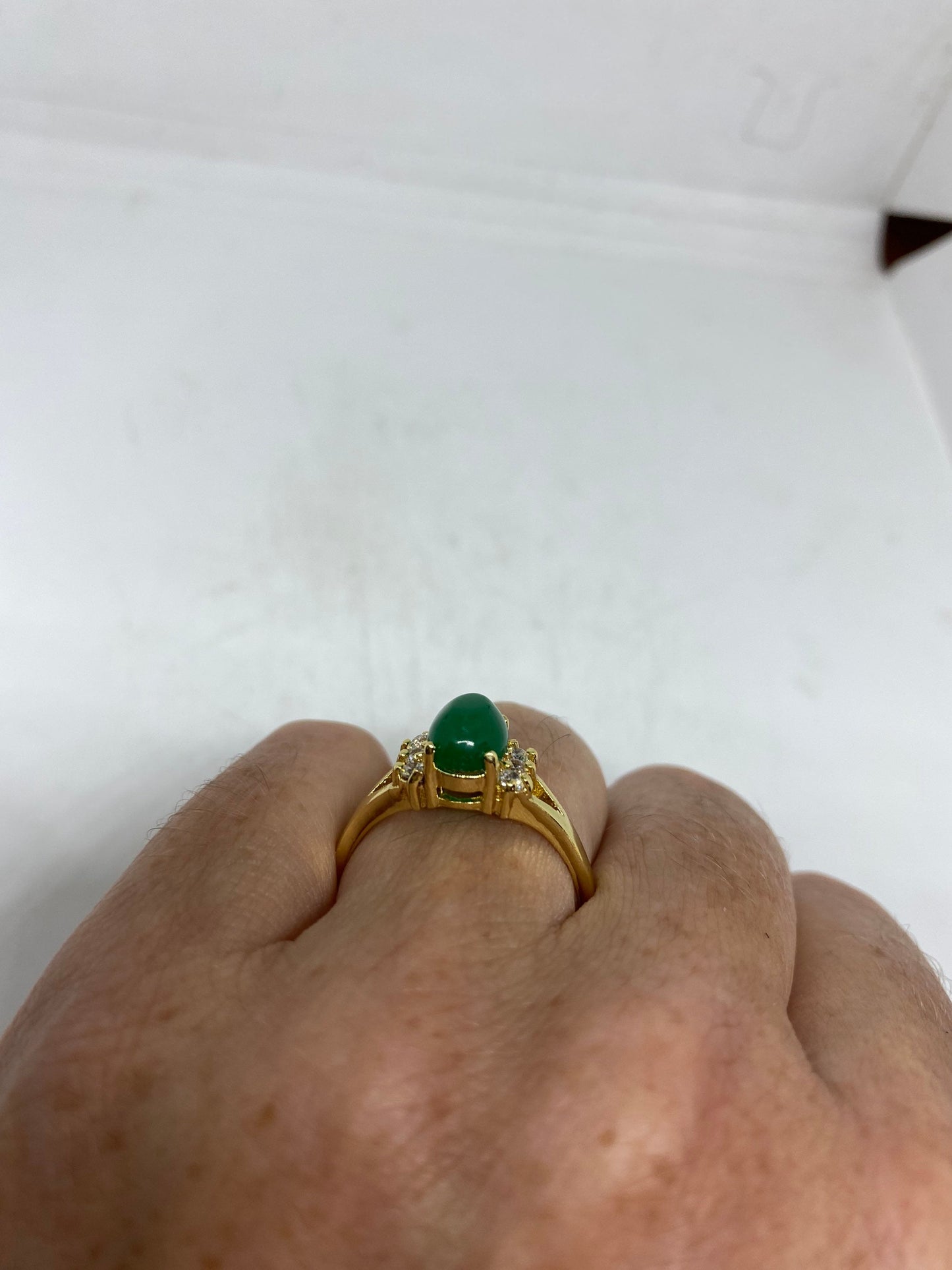 Vintage Lucky Green Nephrite Jade Ring