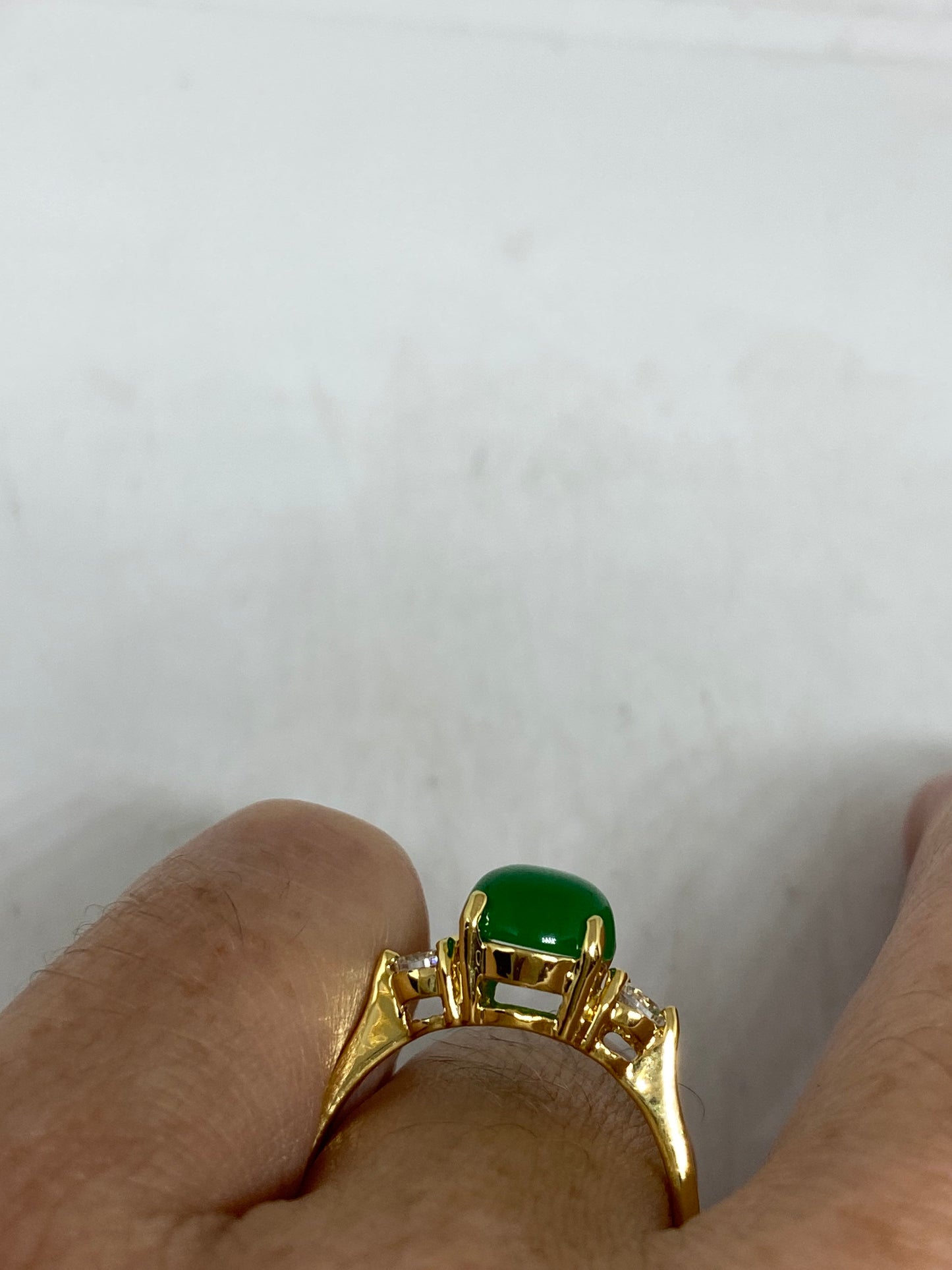 Vintage Lucky Green Nephrite Jade Ring