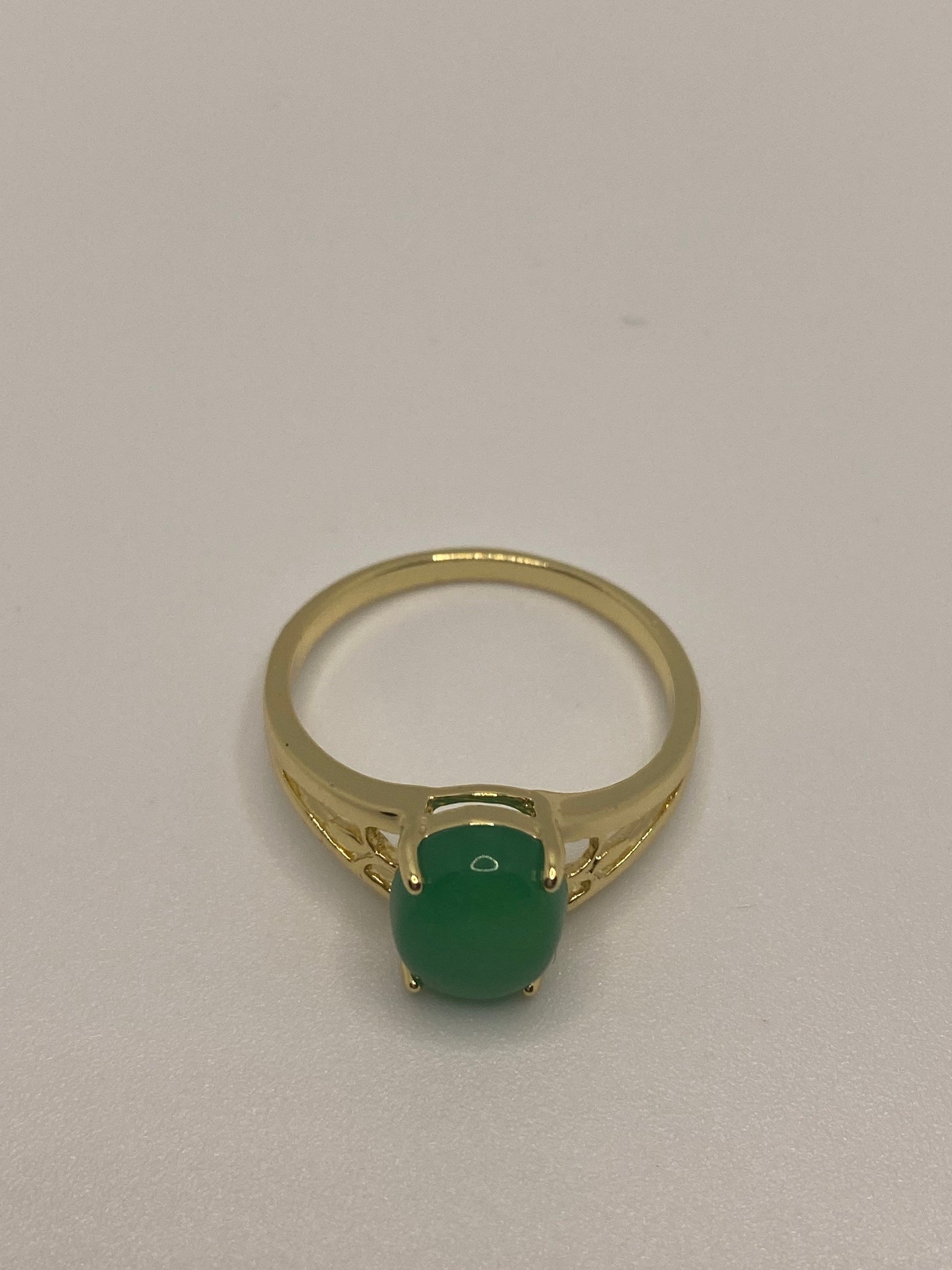 Vintage Lucky Green Nephrite Jade Ring