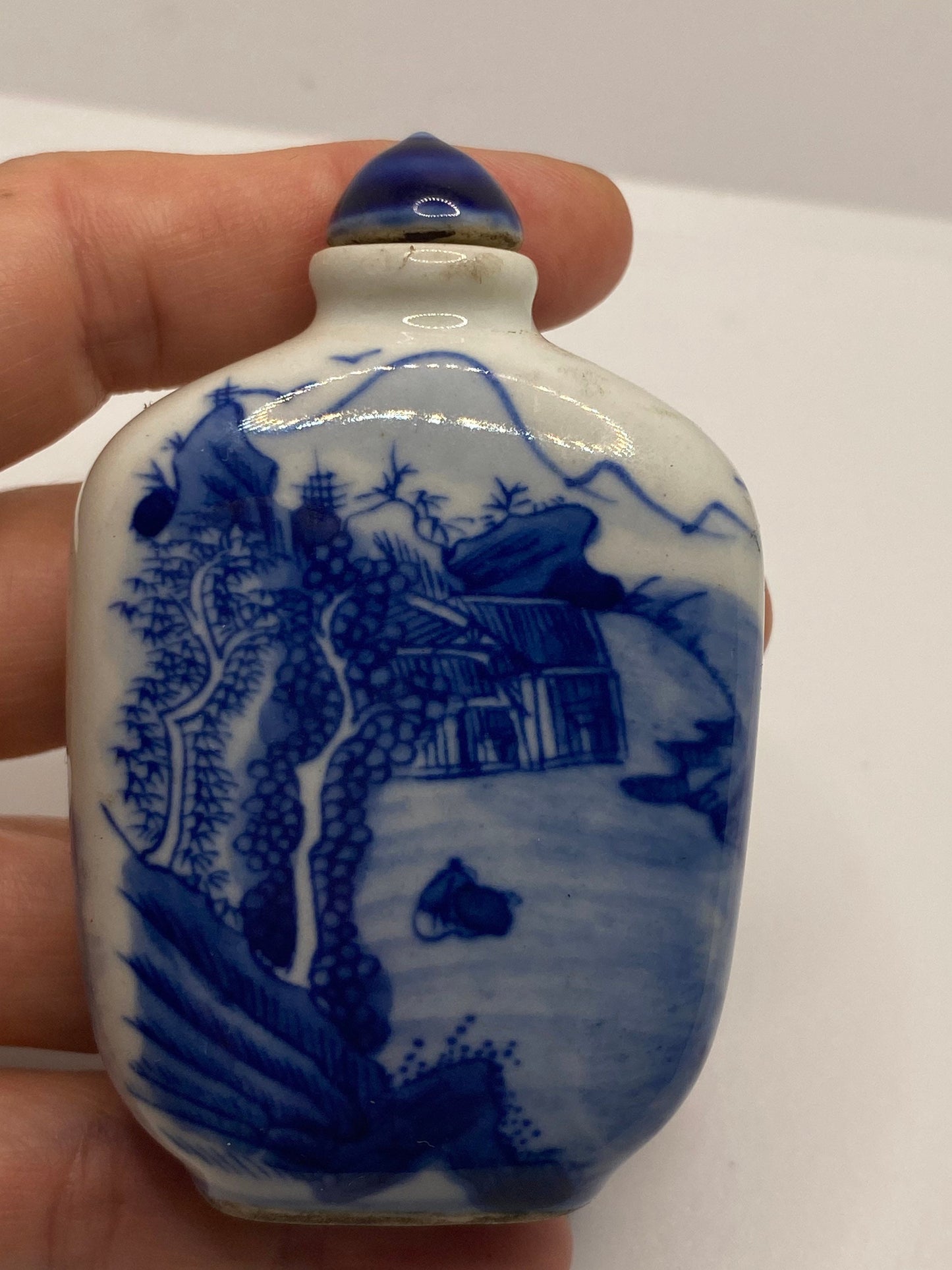 Vintage Dragon Bottle Snuff Perfume Flask Hand Painted Porcelain