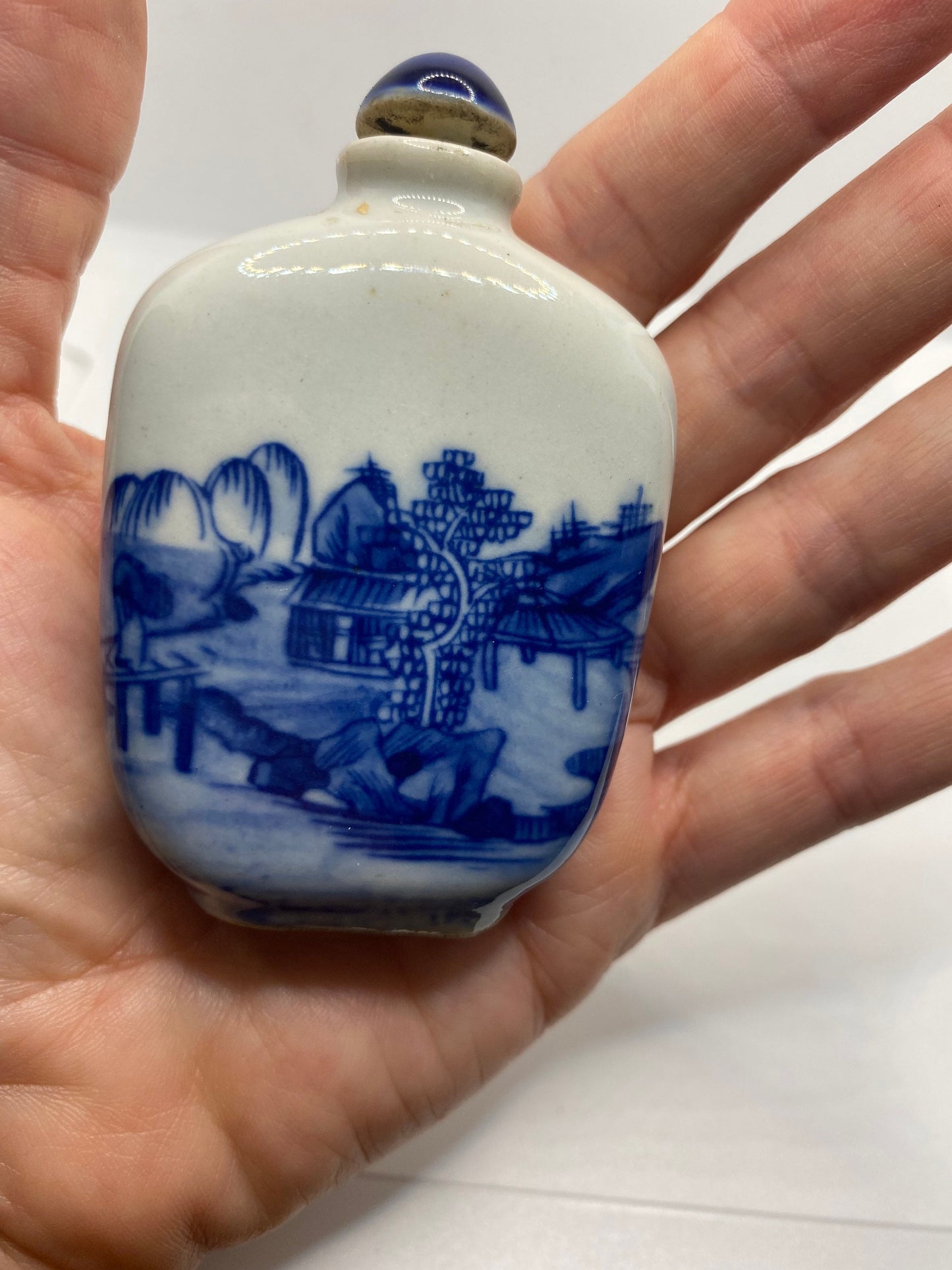 Vintage Dragon Bottle Snuff Perfume Flask Hand Painted Porcelain