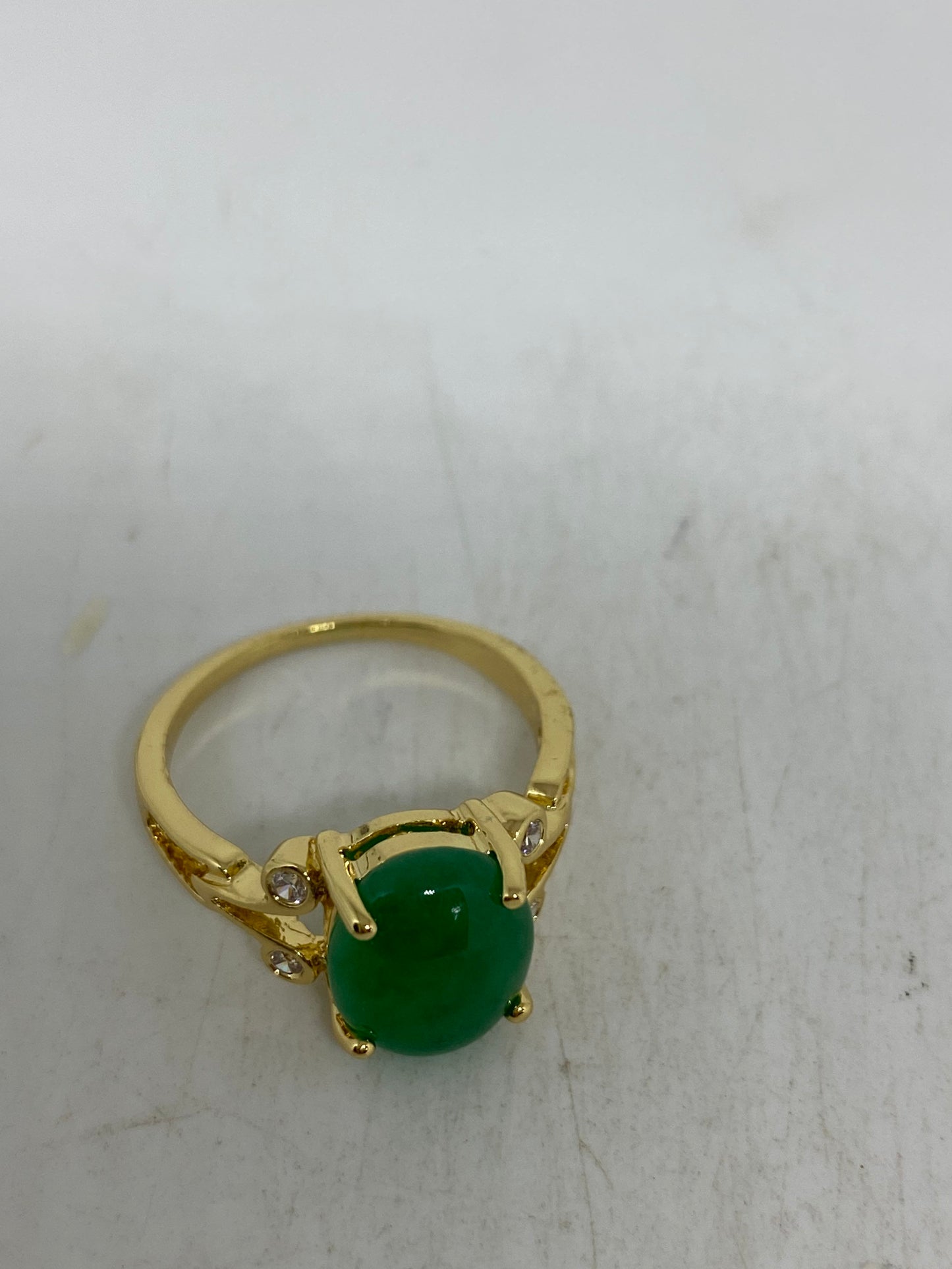 Vintage Lucky Green Nephrite Jade Ring