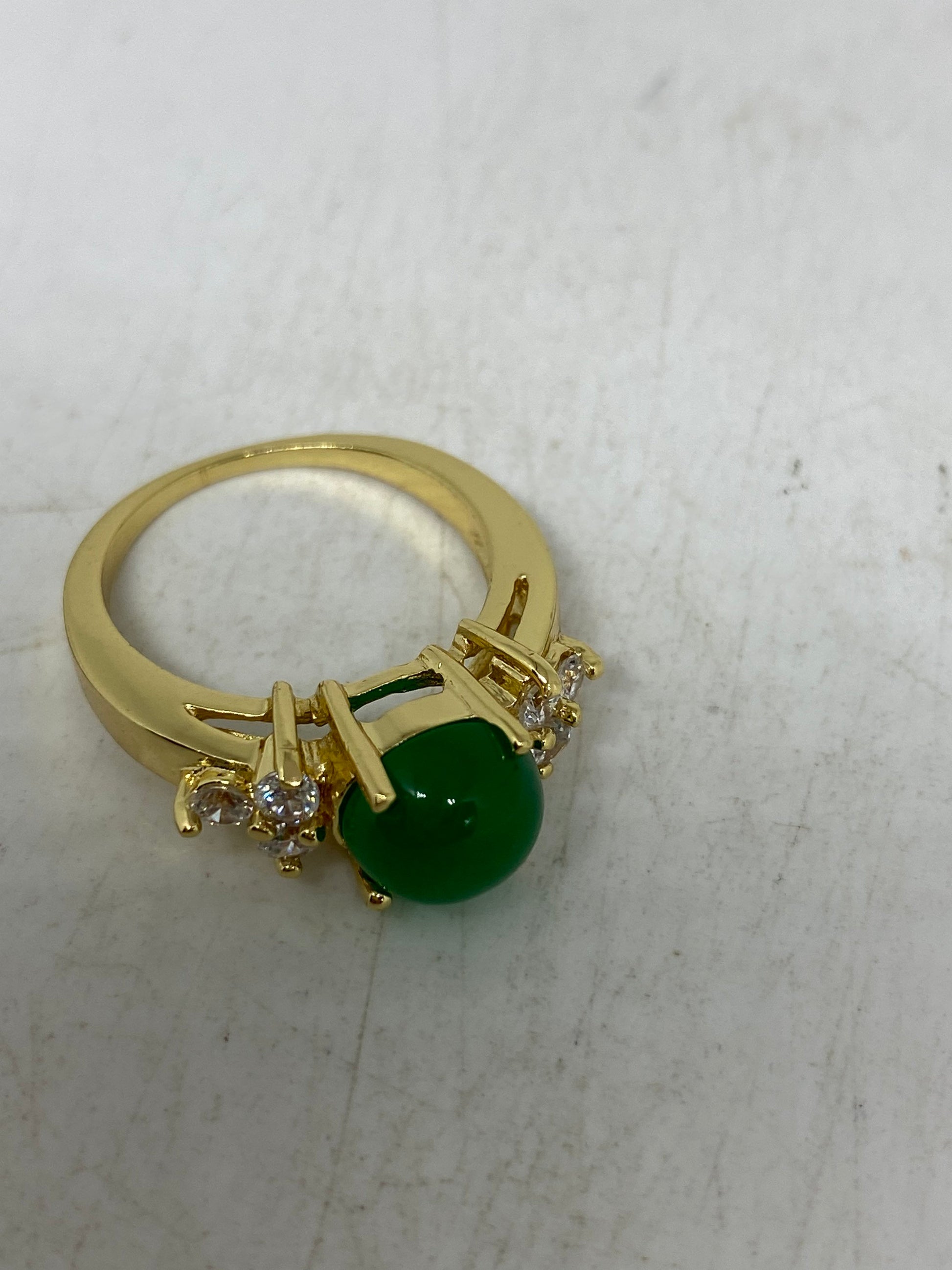 Vintage Lucky Green Nephrite Jade Ring