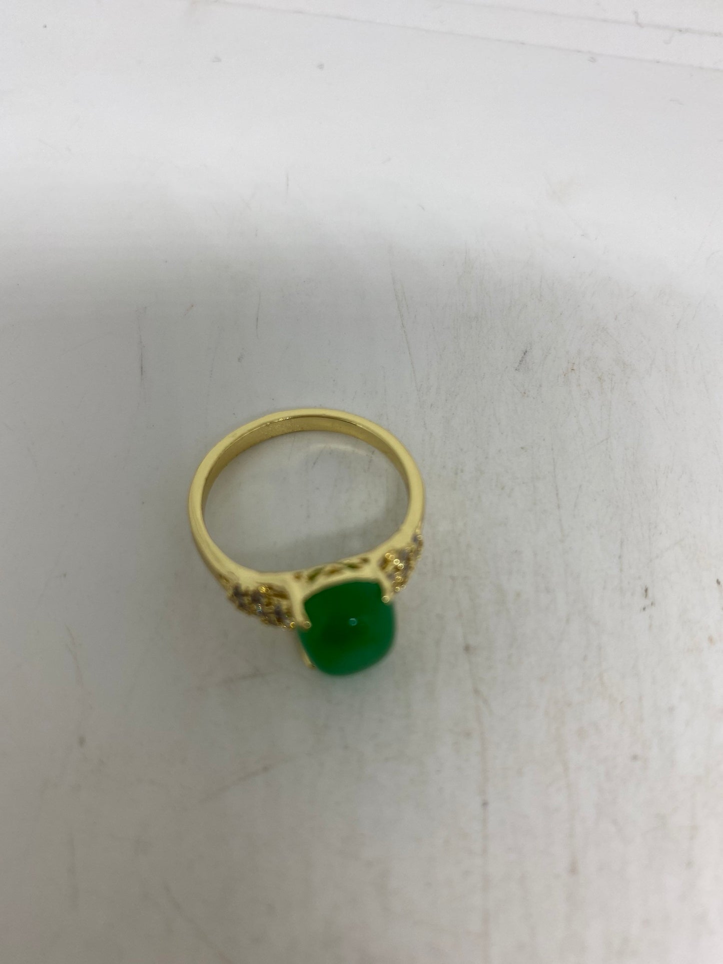 Vintage Lucky Green Nephrite Jade Ring