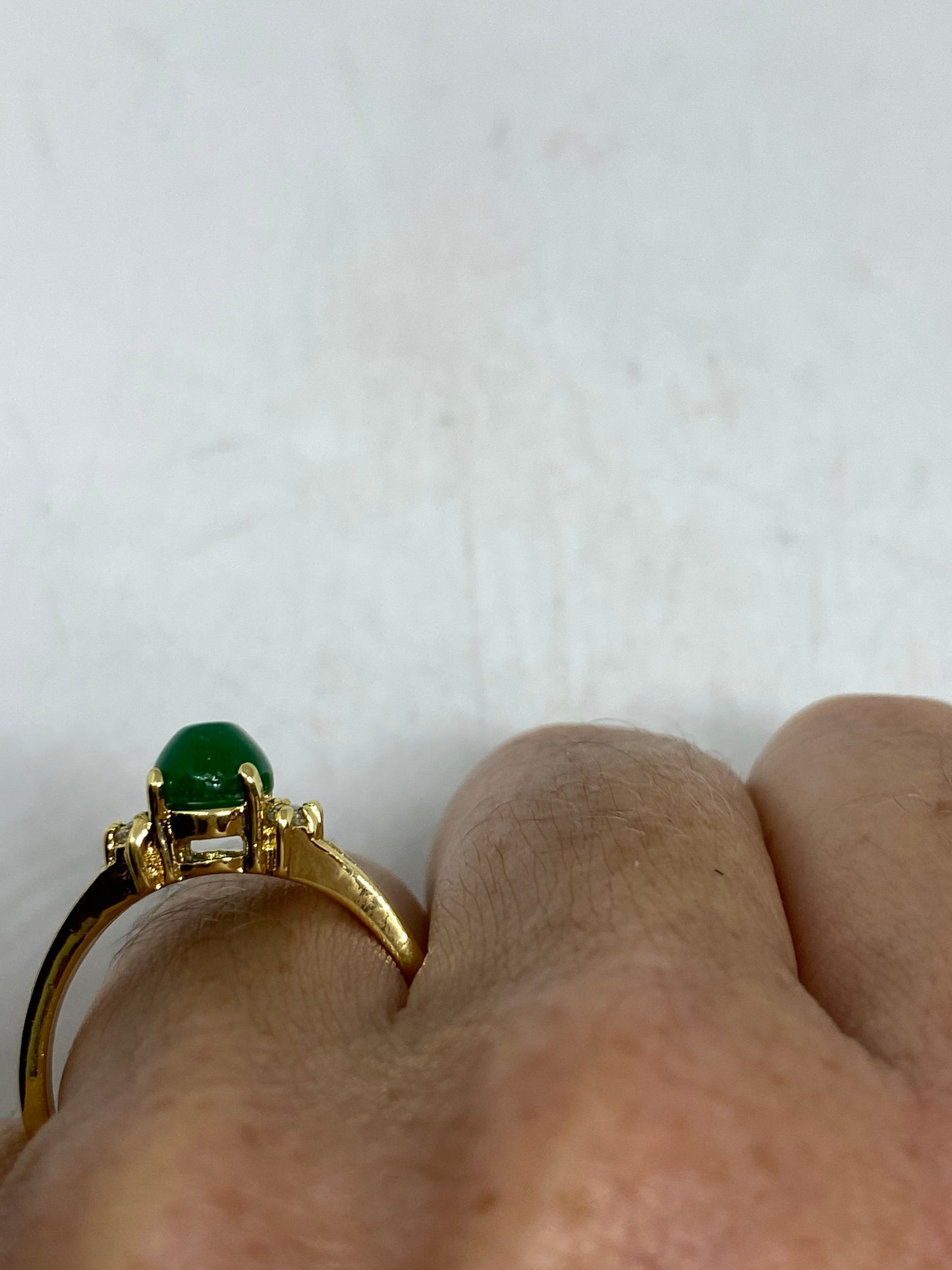 Vintage Lucky Green Nephrite Jade Ring