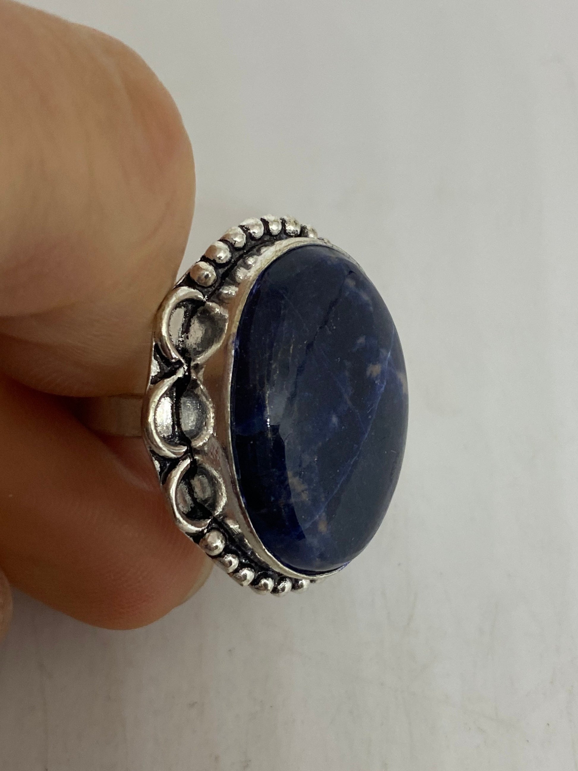 Vintage Blue Genuine Lapis Lazuli Ring Size 7.5