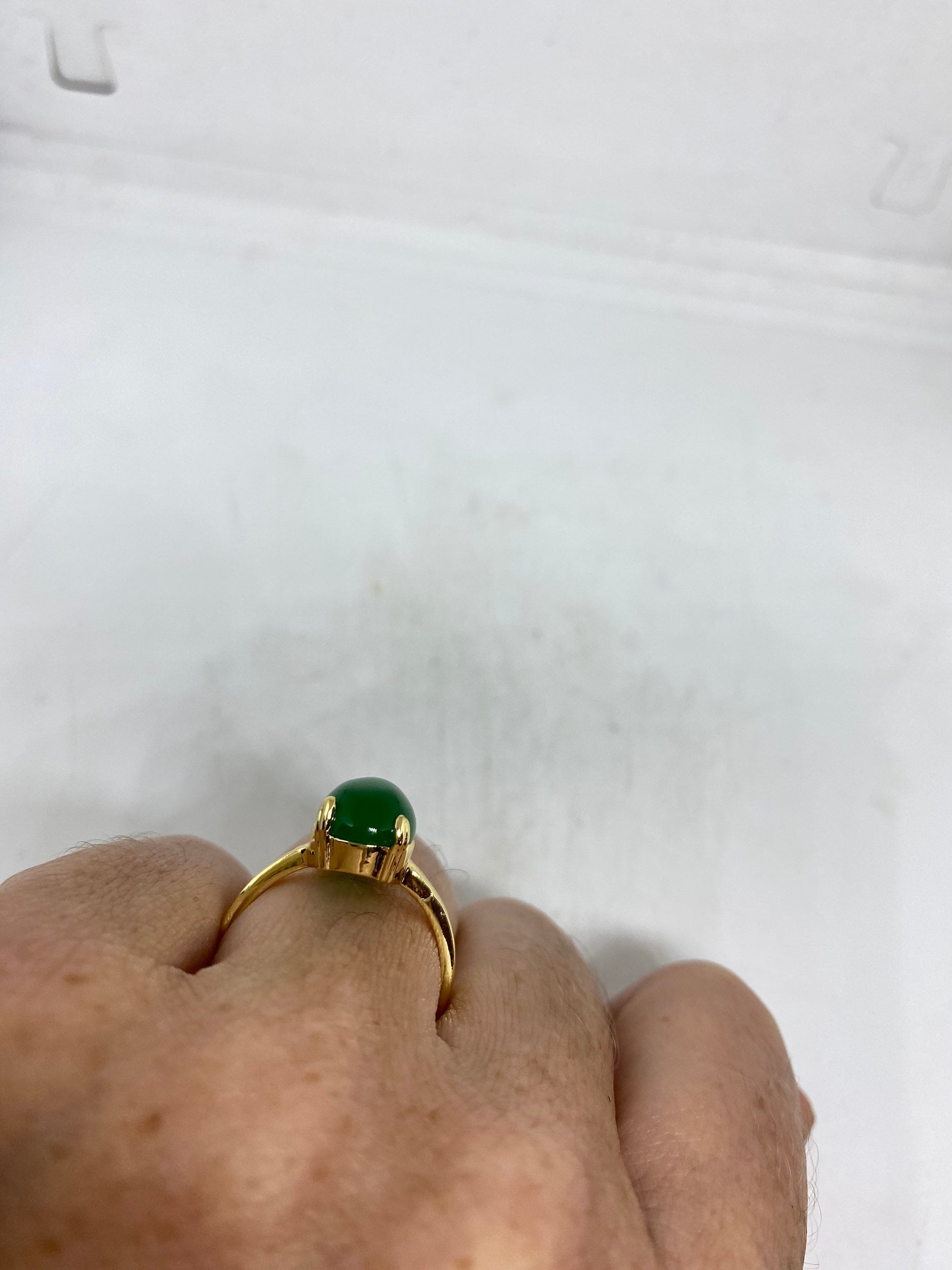 Vintage Lucky Green Nephrite Jade Ring