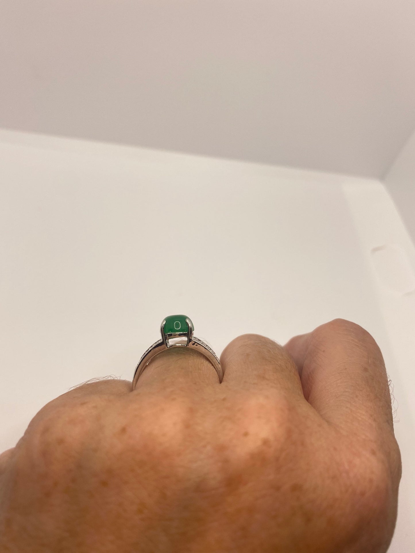 Vintage Lucky Green Nephrite Jade Ring