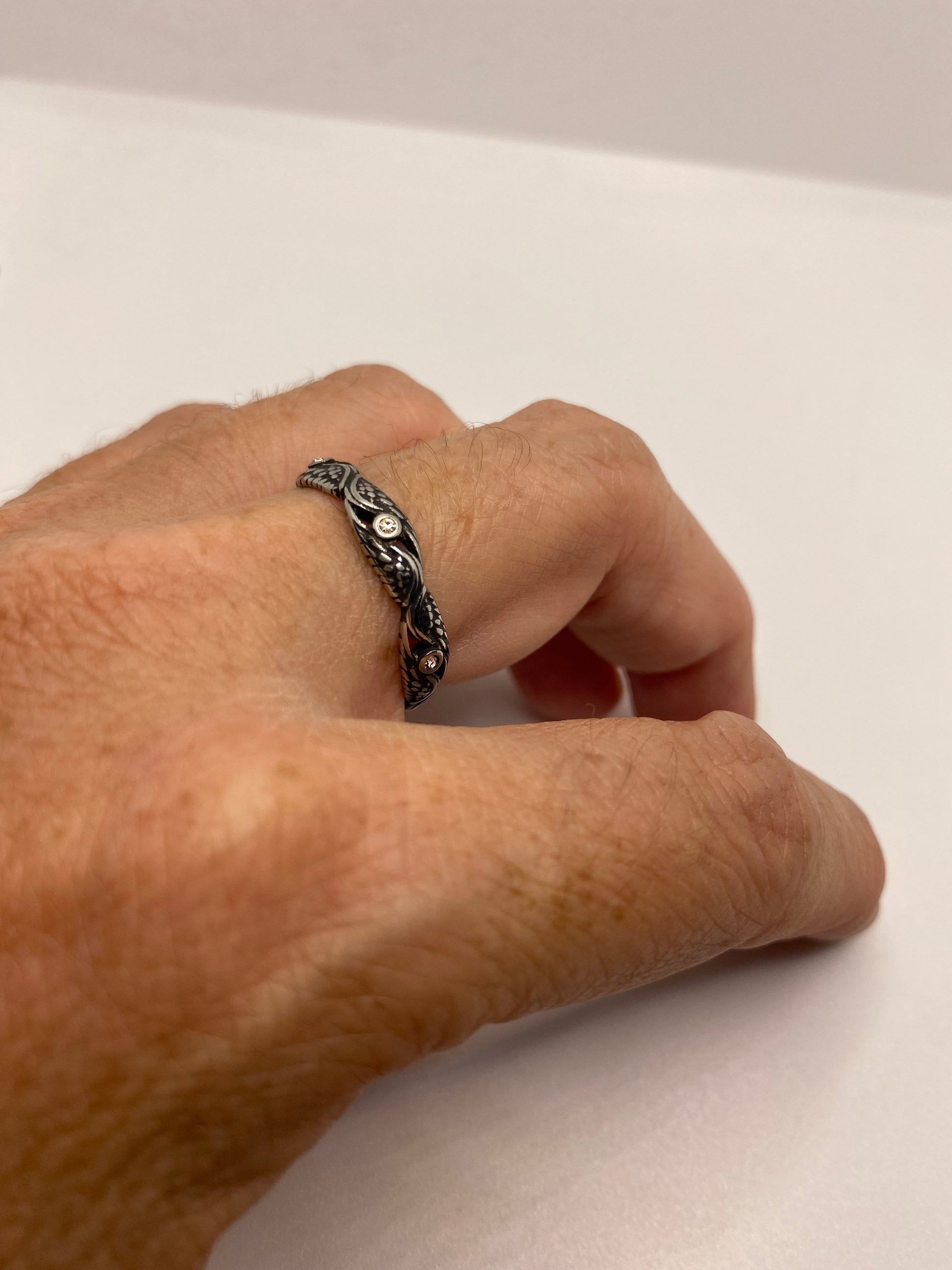 Vintage Celtic Winged Stainless Steel wedding Band Infinity Ring