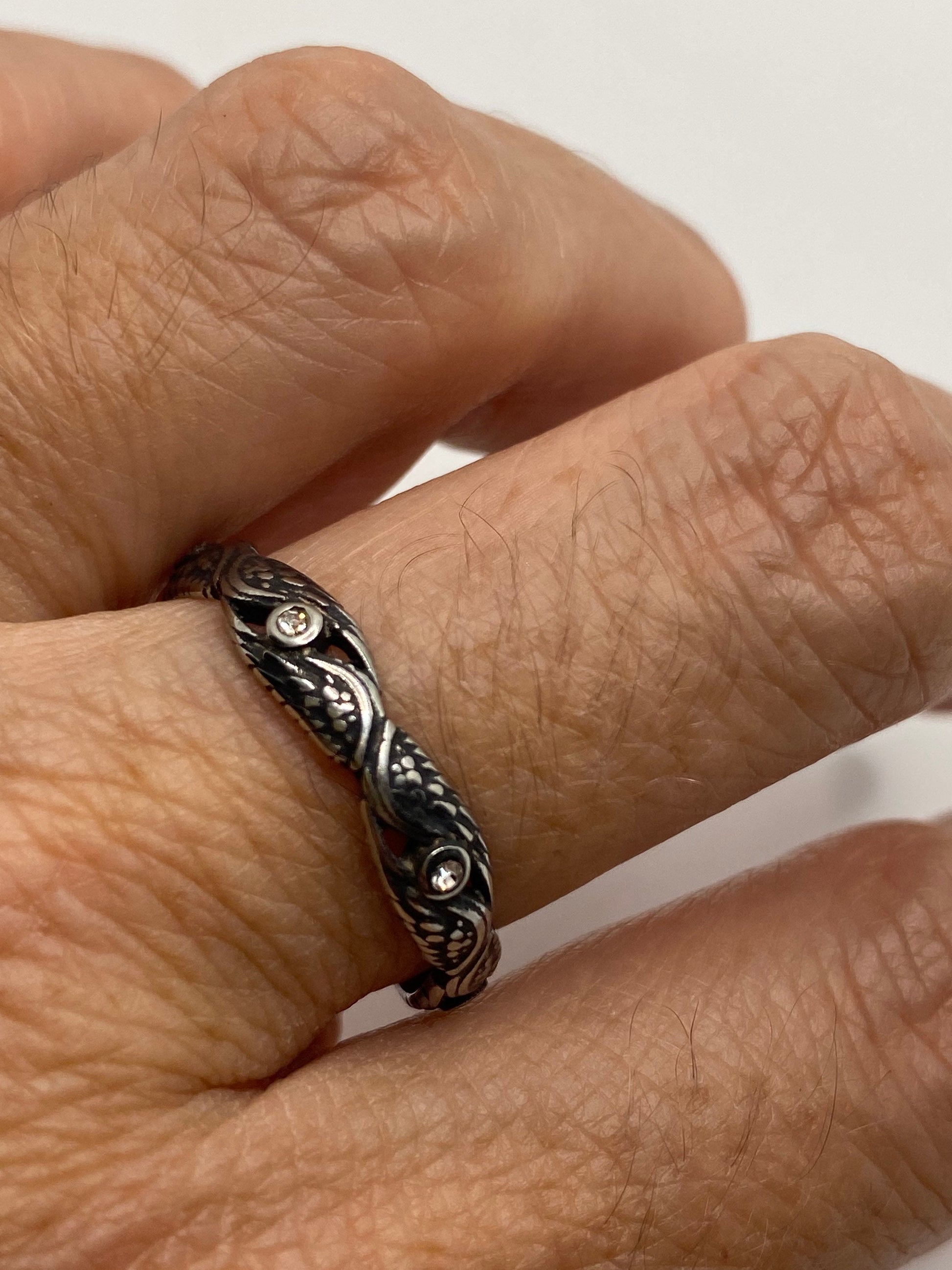 Vintage Celtic Winged Stainless Steel wedding Band Infinity Ring