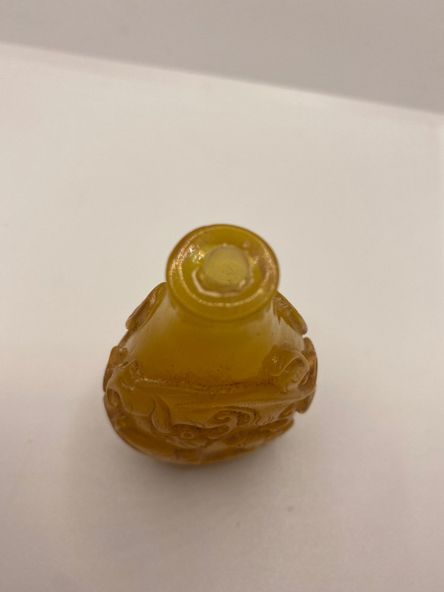 Vintage Dragon Bottle Snuff Perfume Flask Amber Resin