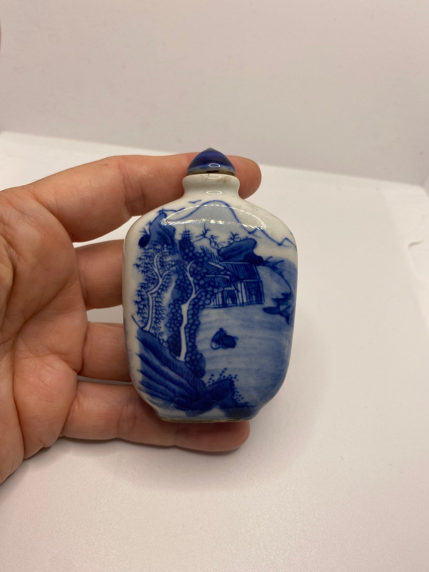 Vintage Dragon Bottle Snuff Perfume Flask Hand Painted Porcelain