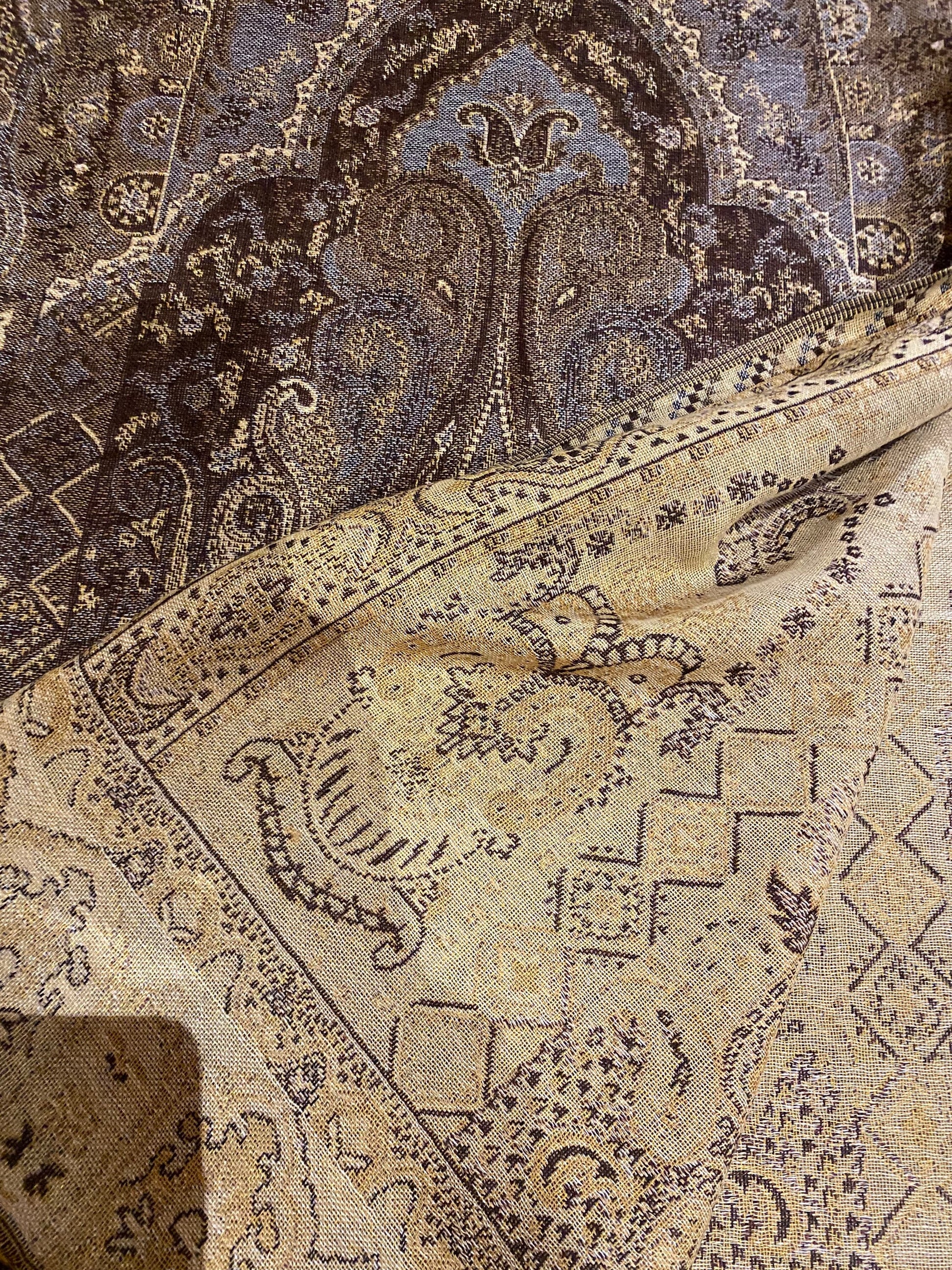 Jamawar Paisley Brocade Pashmina Scarf Wrap Shawl