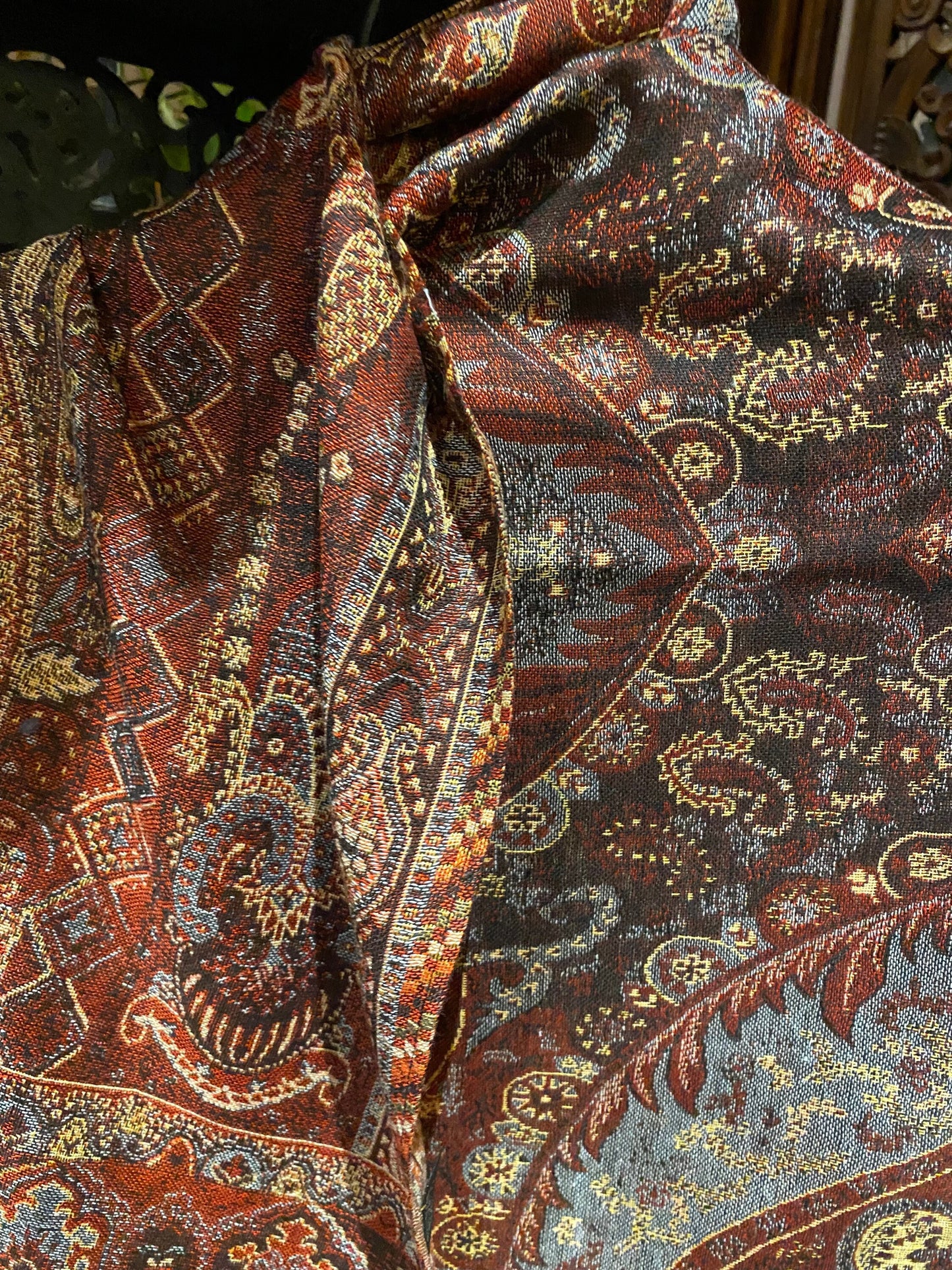 Jamawar Paisley Brocade Pashmina Scarf Wrap Shawl