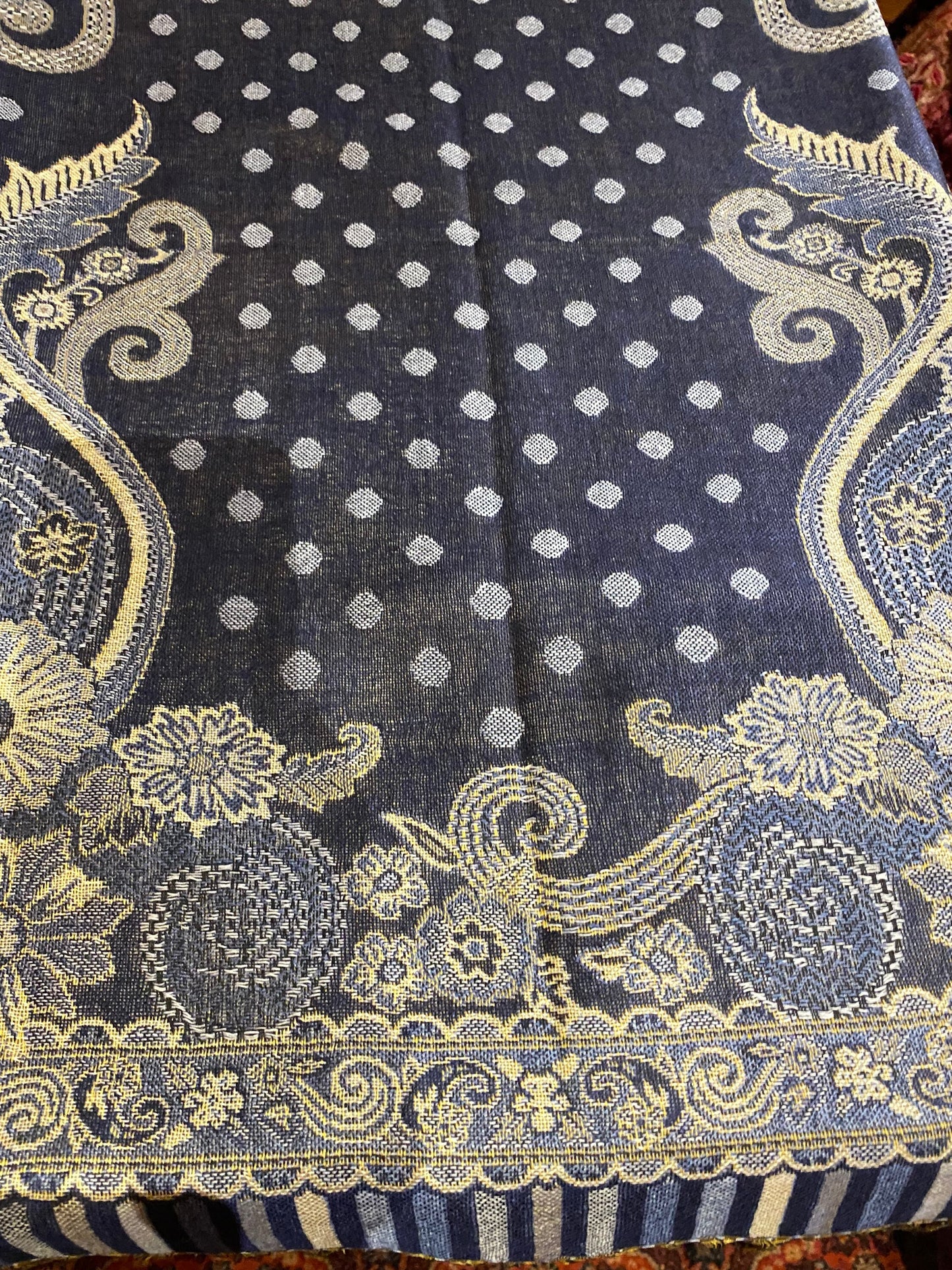 Jamawar Paisley Brocade Pashmina Scarf Wrap Shawl