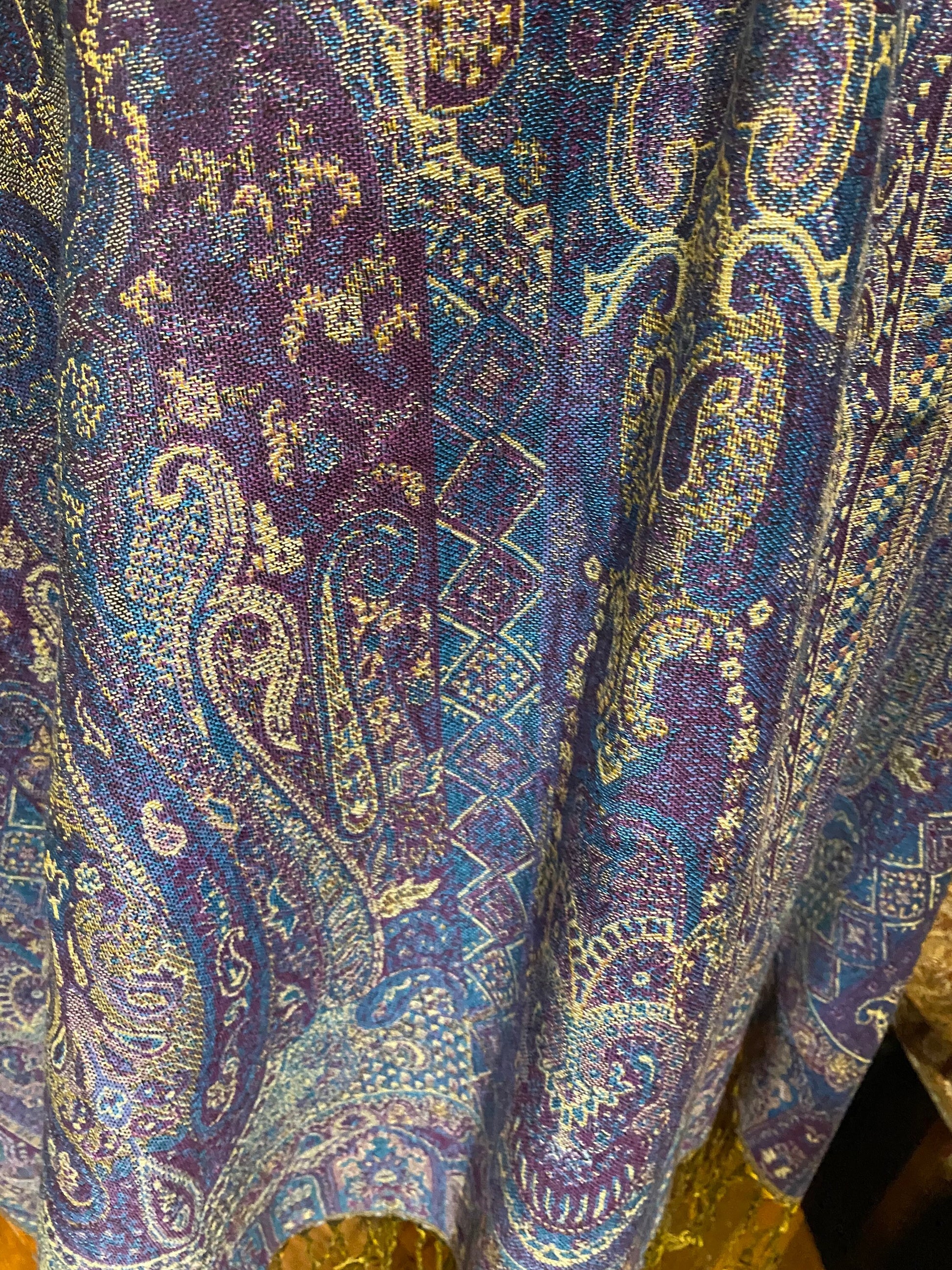 Jamawar Paisley Brocade Pashmina Scarf Wrap Shawl