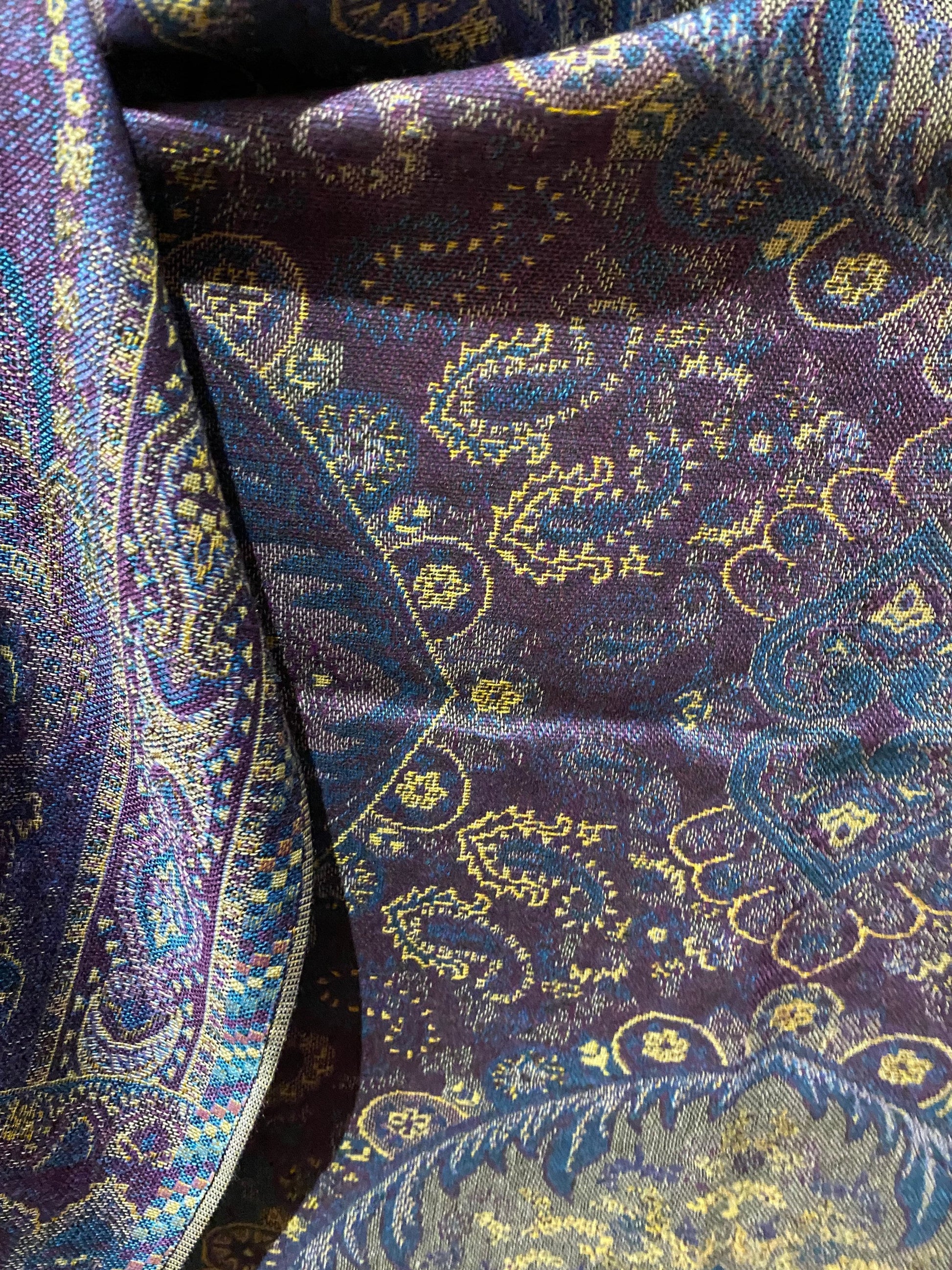 Jamawar Paisley Brocade Pashmina Scarf Wrap Shawl